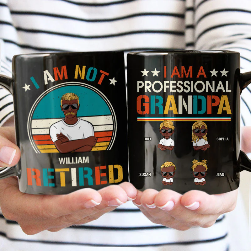 I'm A Professional Grandpa - Personalized Custom Black Mug - Image 2