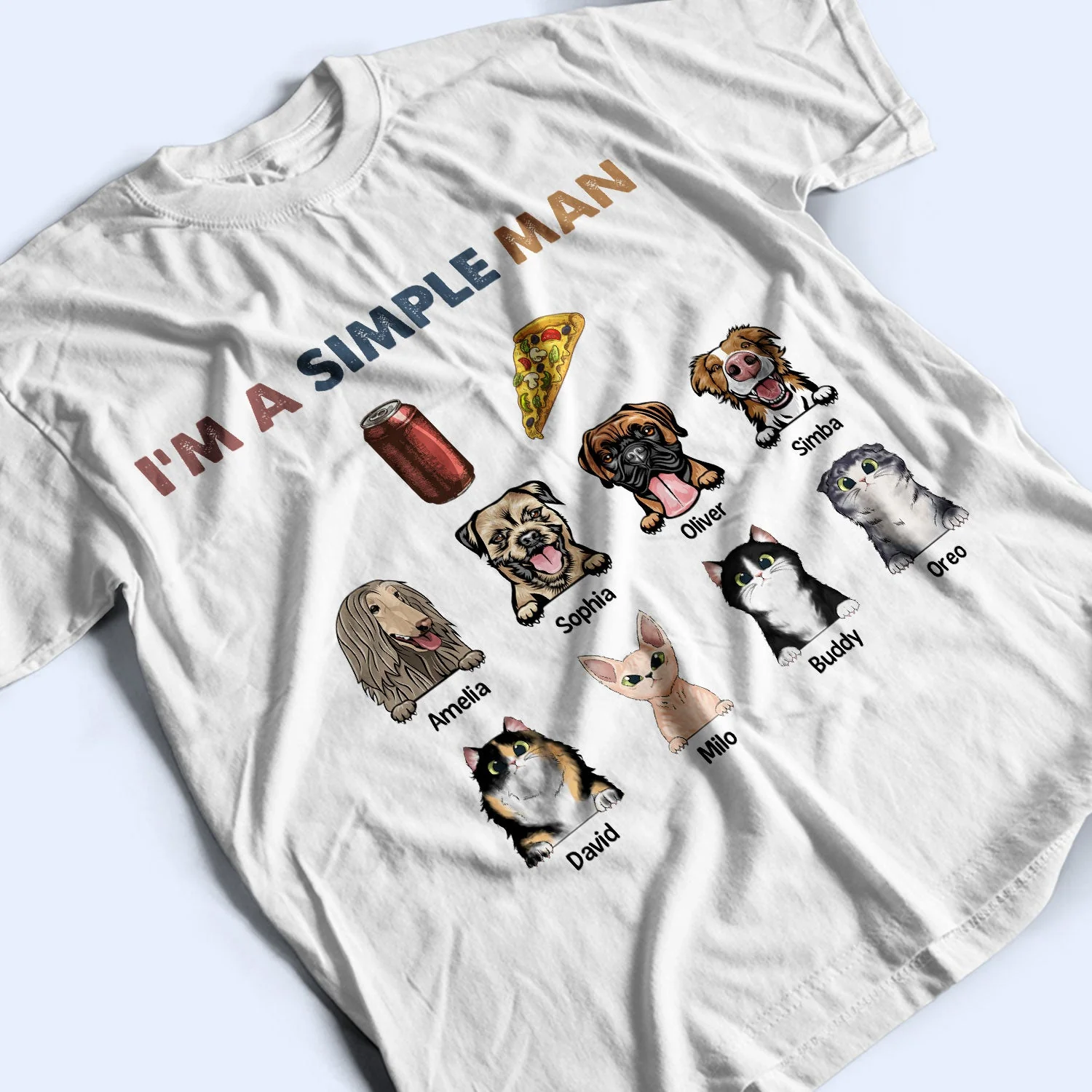 I'm A Simple Man - Gift For Cat Lovers, Dog Lovers - Personalized T Shirt - Image 3