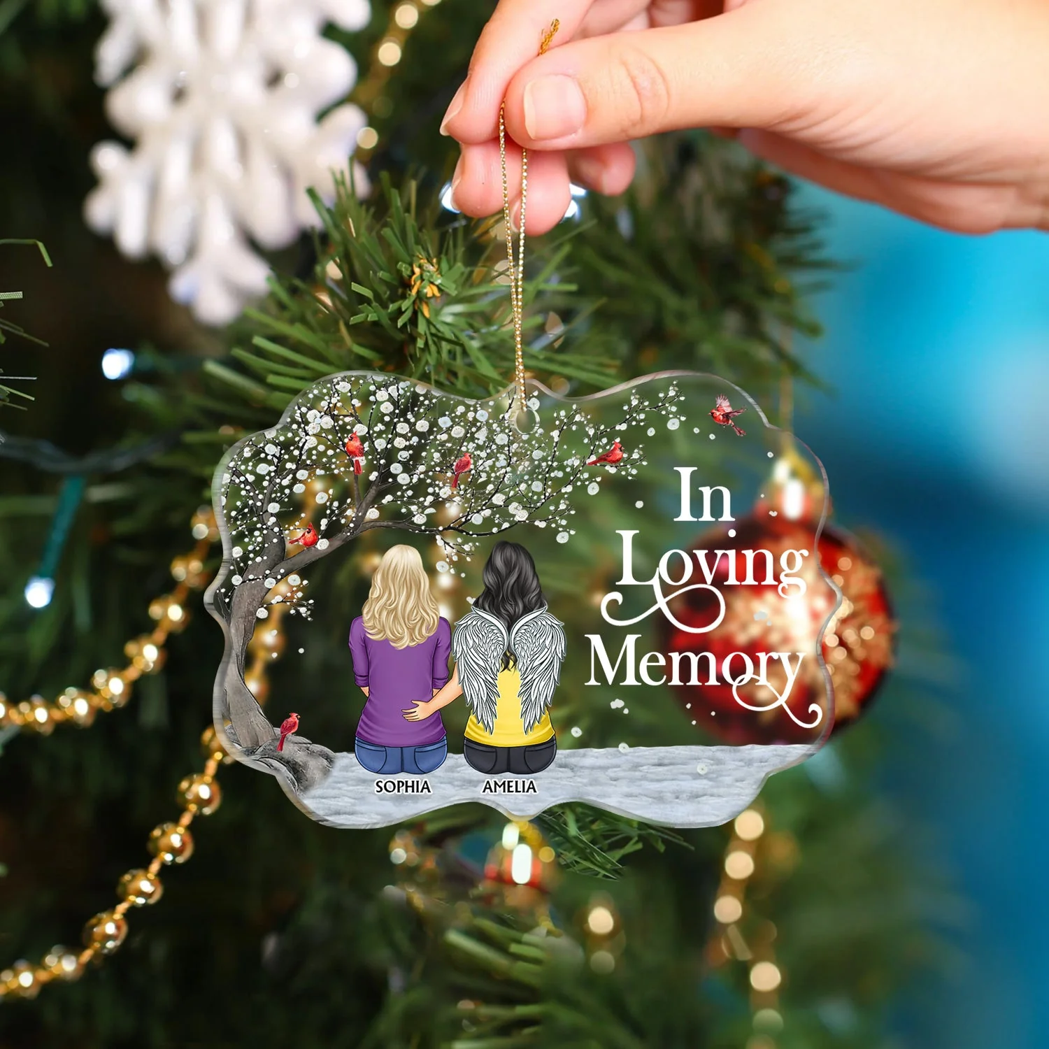 I'm Always With You - Christmas, Memorial Gift For Family, Friends - Personalized Medallion Acrylic Ornament - Image 4