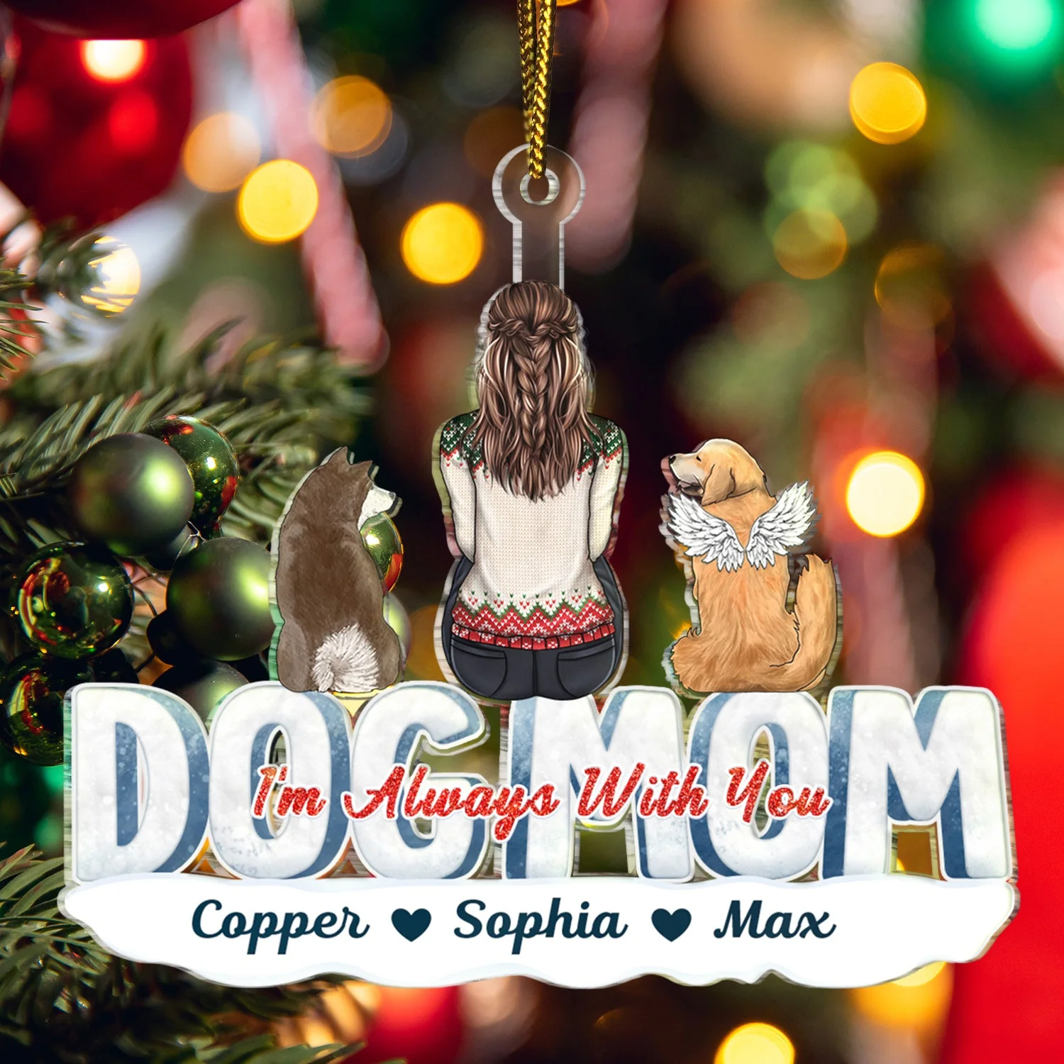 I'm Always With You - Christmas Memorial Gift For Pet Lovers, Dog Mom, Dog Dad, Cat Mom, Cat Dad - Personalized Cutout Acrylic Ornament - Image 5