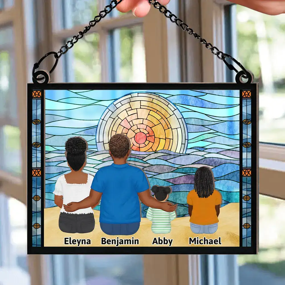 I'm Always With You Grandpa And Grandkids - Personalized Window Hanging Suncatcher Ornament - Image 2