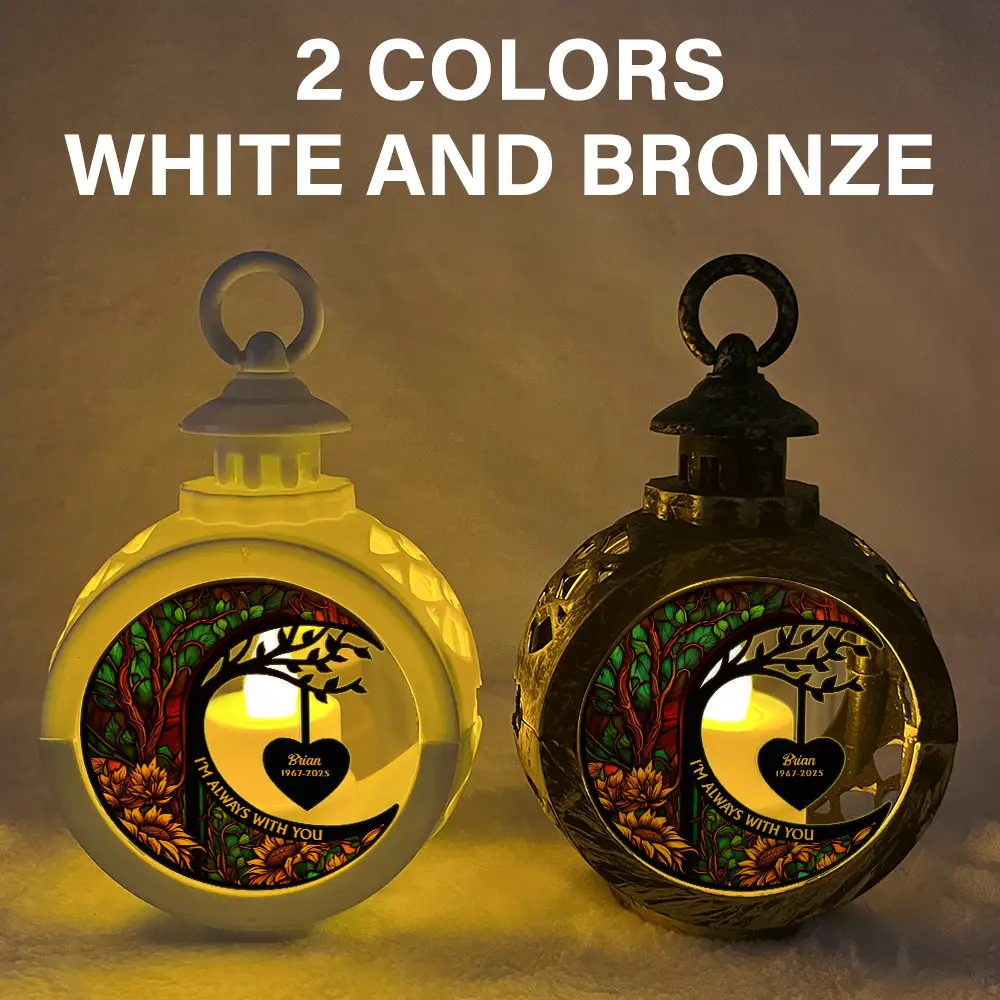 I'm Always With You Heart Memorial - Personalized Candlelight Lantern Ornament - Image 5