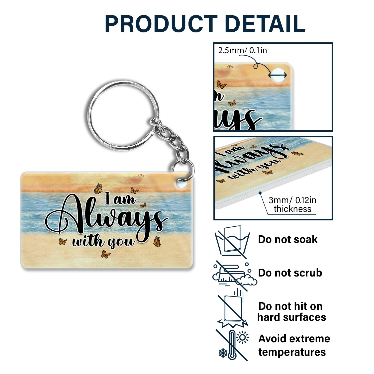 I'm Always With You - Memorial Gift - Personalized Acrylic Keychain - Image 5