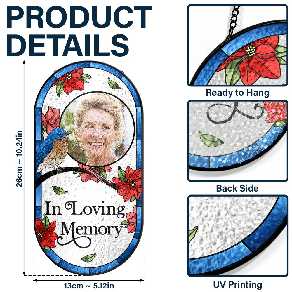 I'm Always With You Memorial - Personalized Rounded Rectangle Stained Glass Suncatcher - Image 3