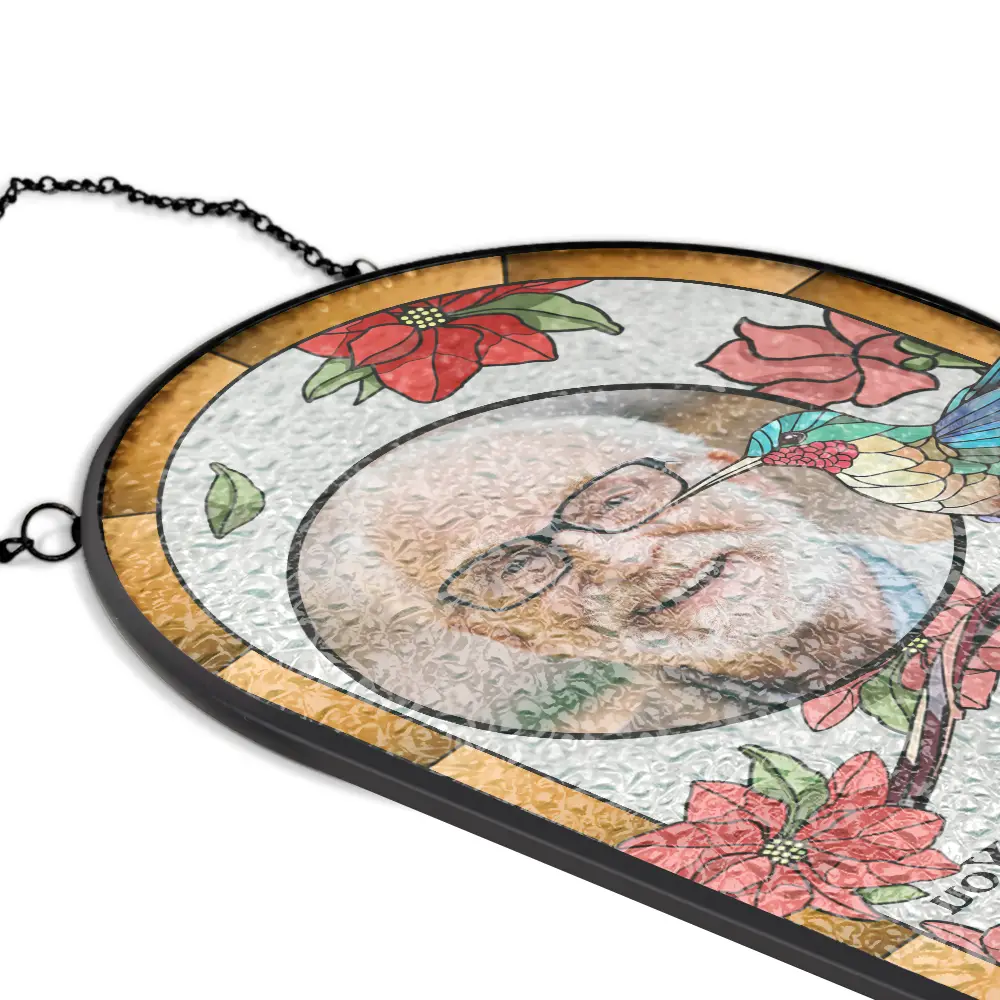 I'm Always With You Memorial - Personalized Rounded Rectangle Stained Glass Suncatcher - Image 5