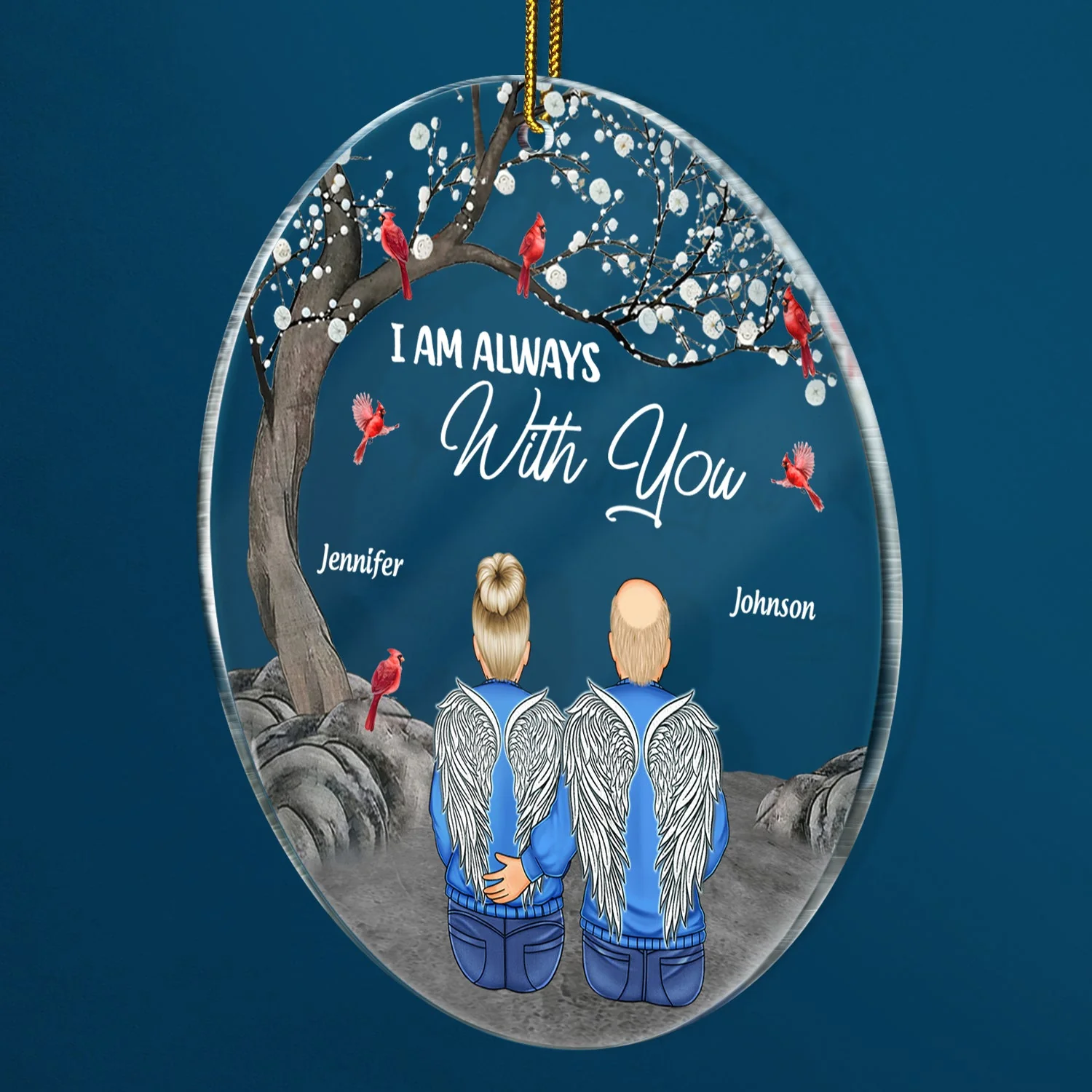 I'm Always With You - Sympathy Christmas Gift For Family - Personalized Circle Acrylic Ornament - Image 2