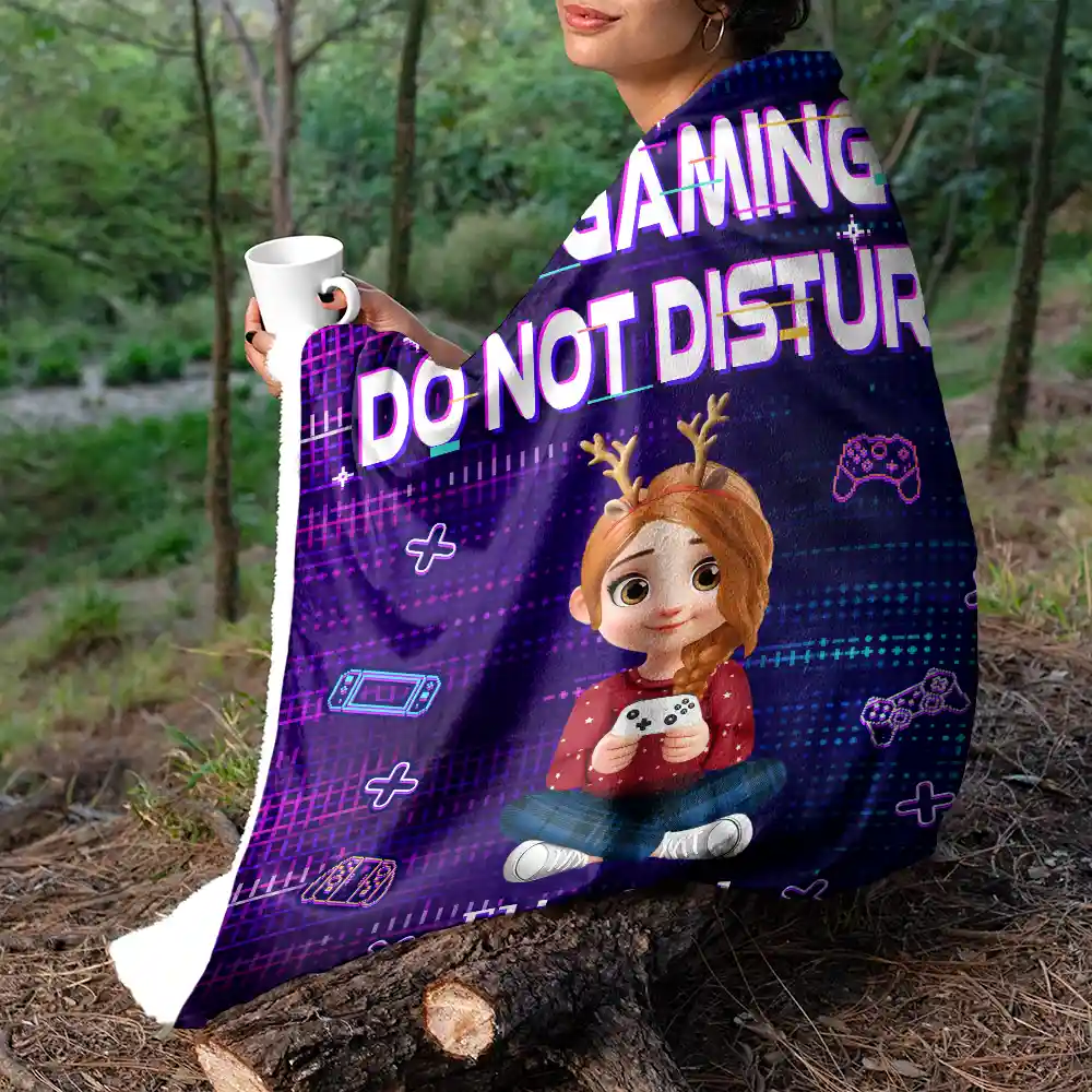 I'm Gaming Do Not Disturb - Personalized Fleece Blanket, Sherpa Blanket - Image 5