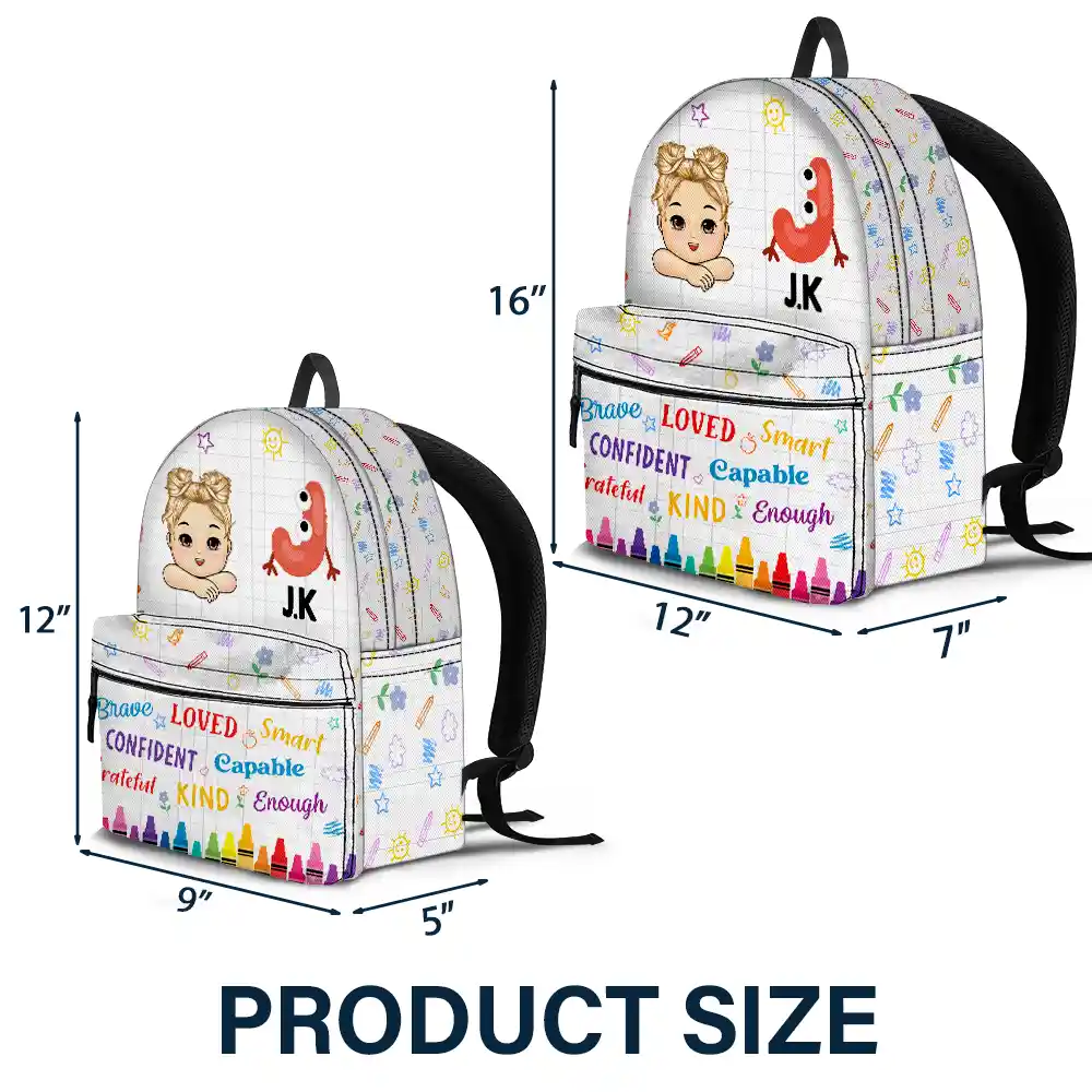 I'm Kind Loved Confident Alphabet - Personalized Canvas Backpack - Image 4