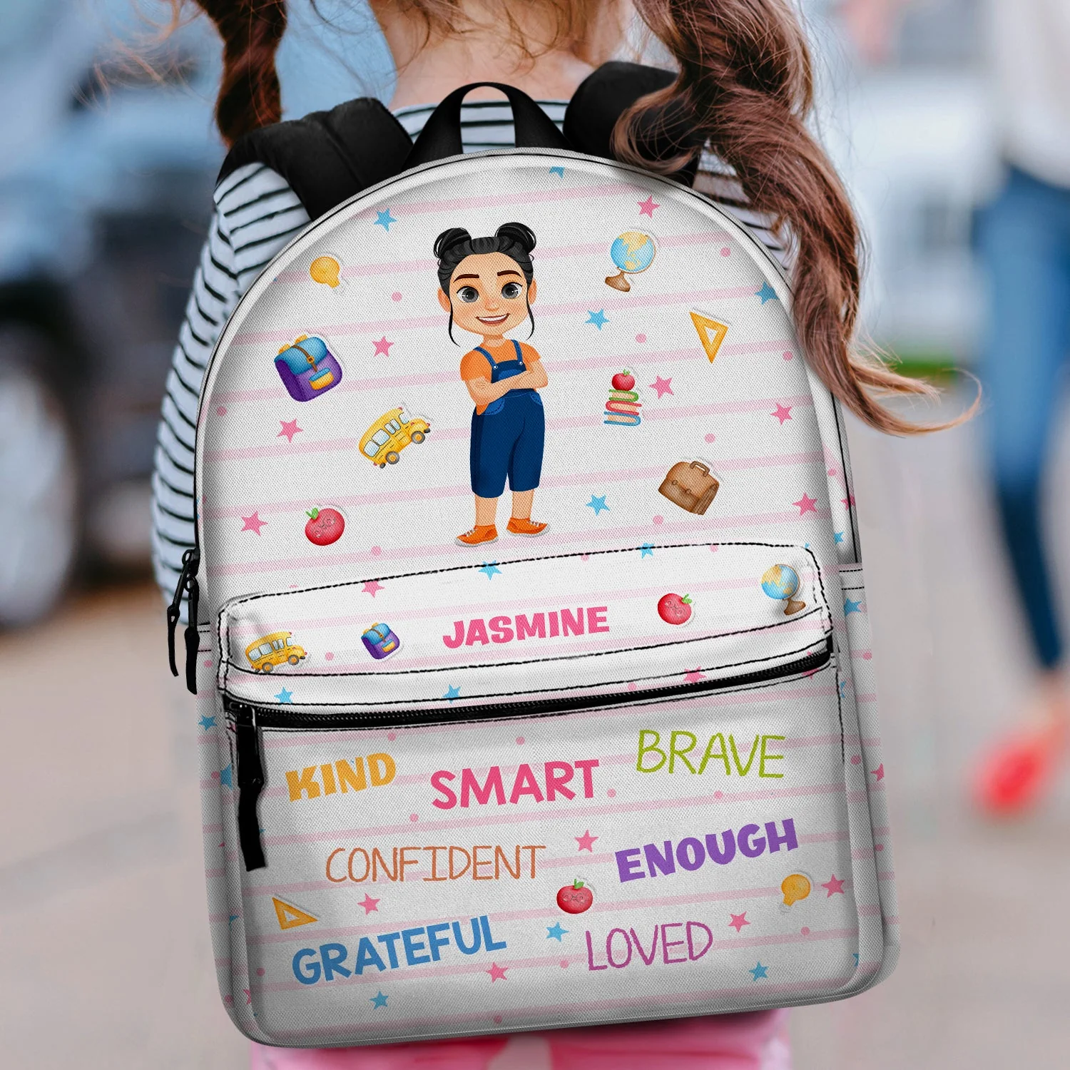 I'm Kind Smart Brave Confident - Gift For Kids, Back To School Gift - Personalized Canvas Backpack - Image 2