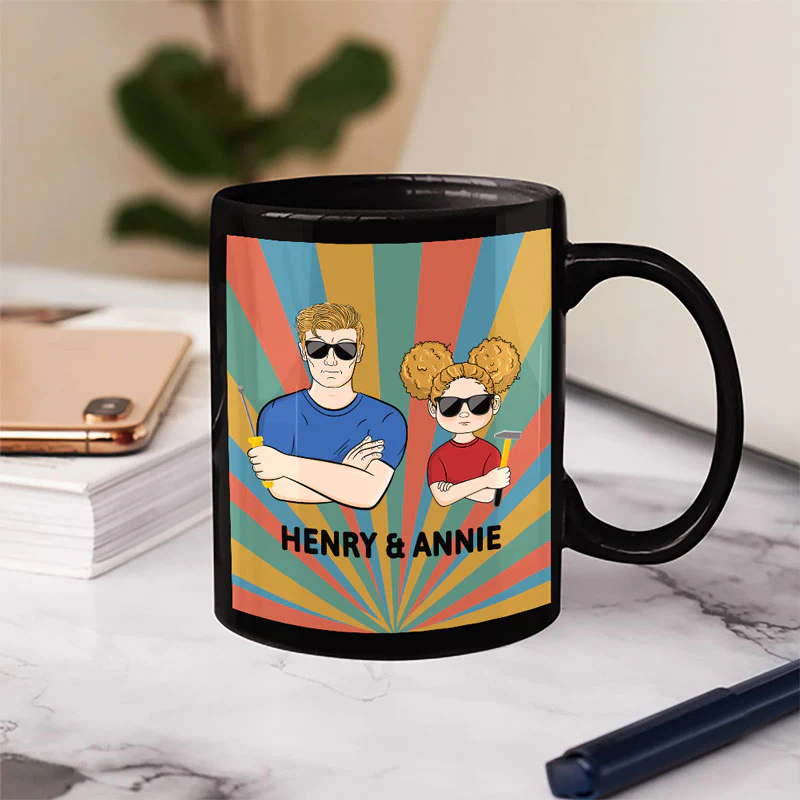 I'm Mr. Fix It - Gift For Father - Personalized Custom Black Mug - Image 3