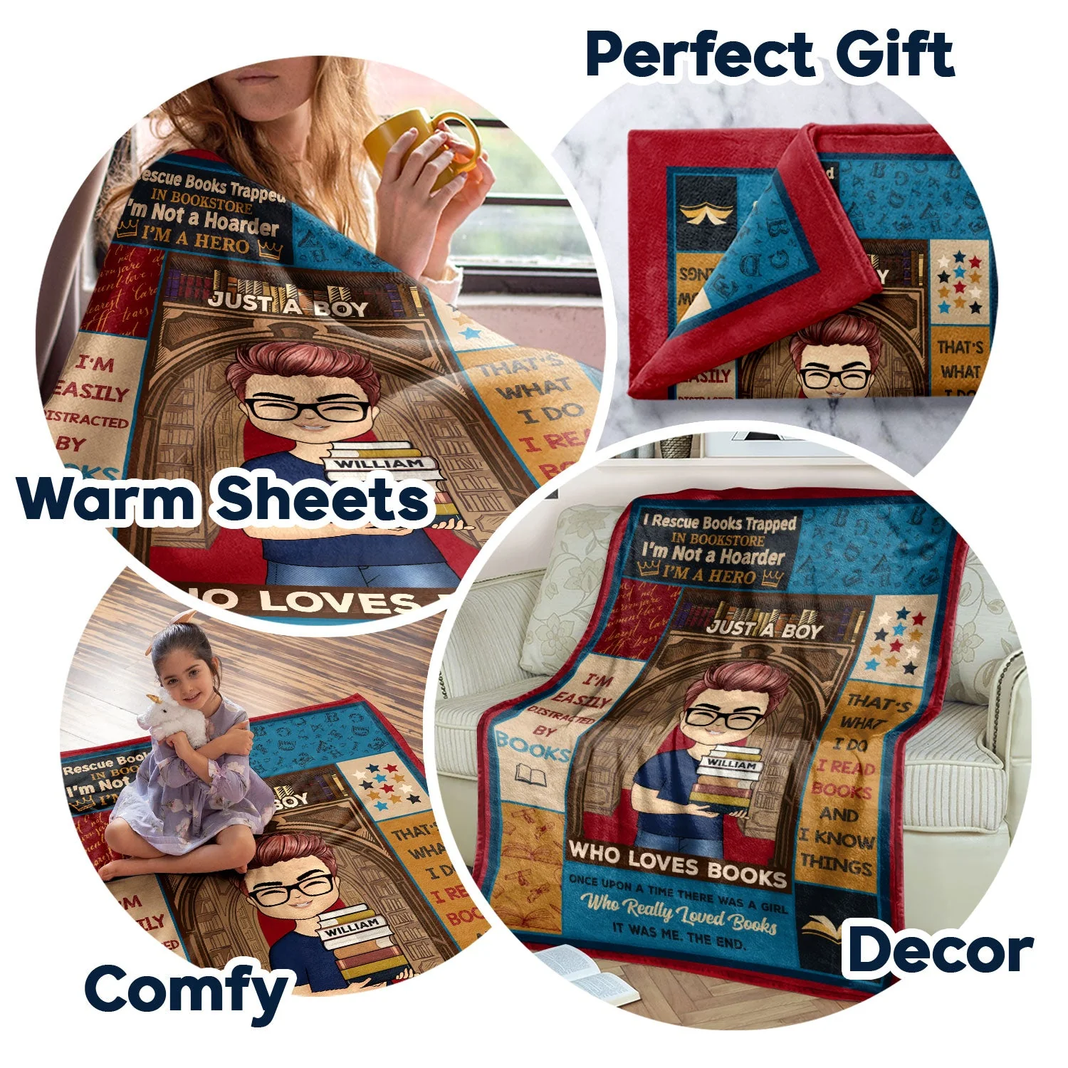 I'm Not A Hoarder - Gift For Book Lovers - Personalized Custom Fleece Blanket - Image 5