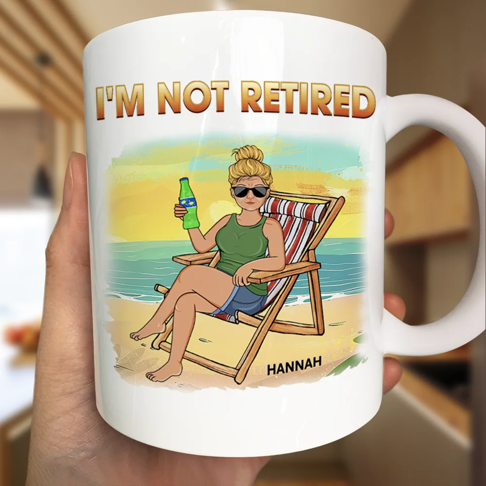I'm Not Retired I'm A Full-time Relaxer - Personalized Mug - Image 3