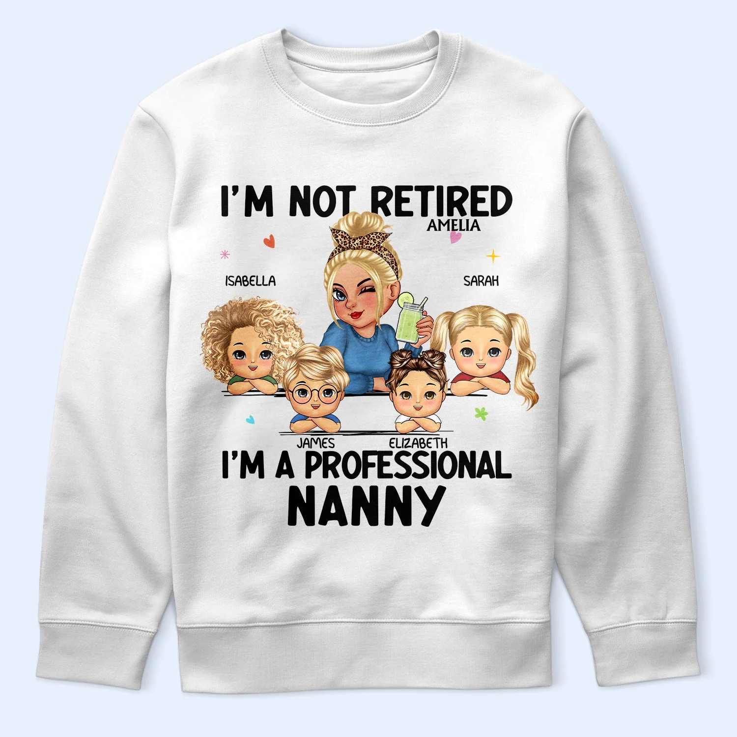 I'm Not Retired I'm A Professional Grandma - Funny, Retirement Gift For Grandma, Mom, Nana, Gigi - Personalized T Shirt - Image 5