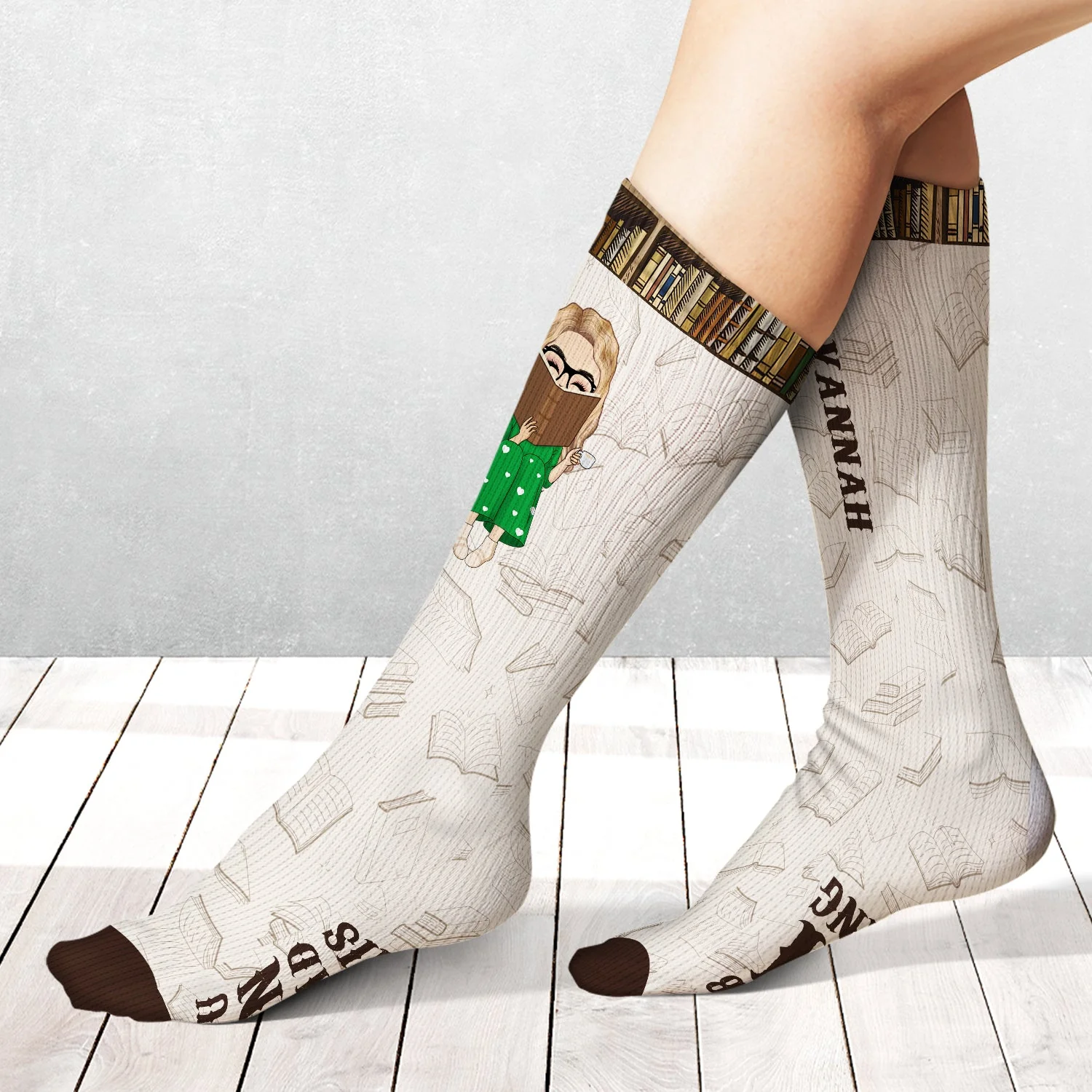 I'm Reading - Gift For Book Lovers - Personalized Socks - Image 3