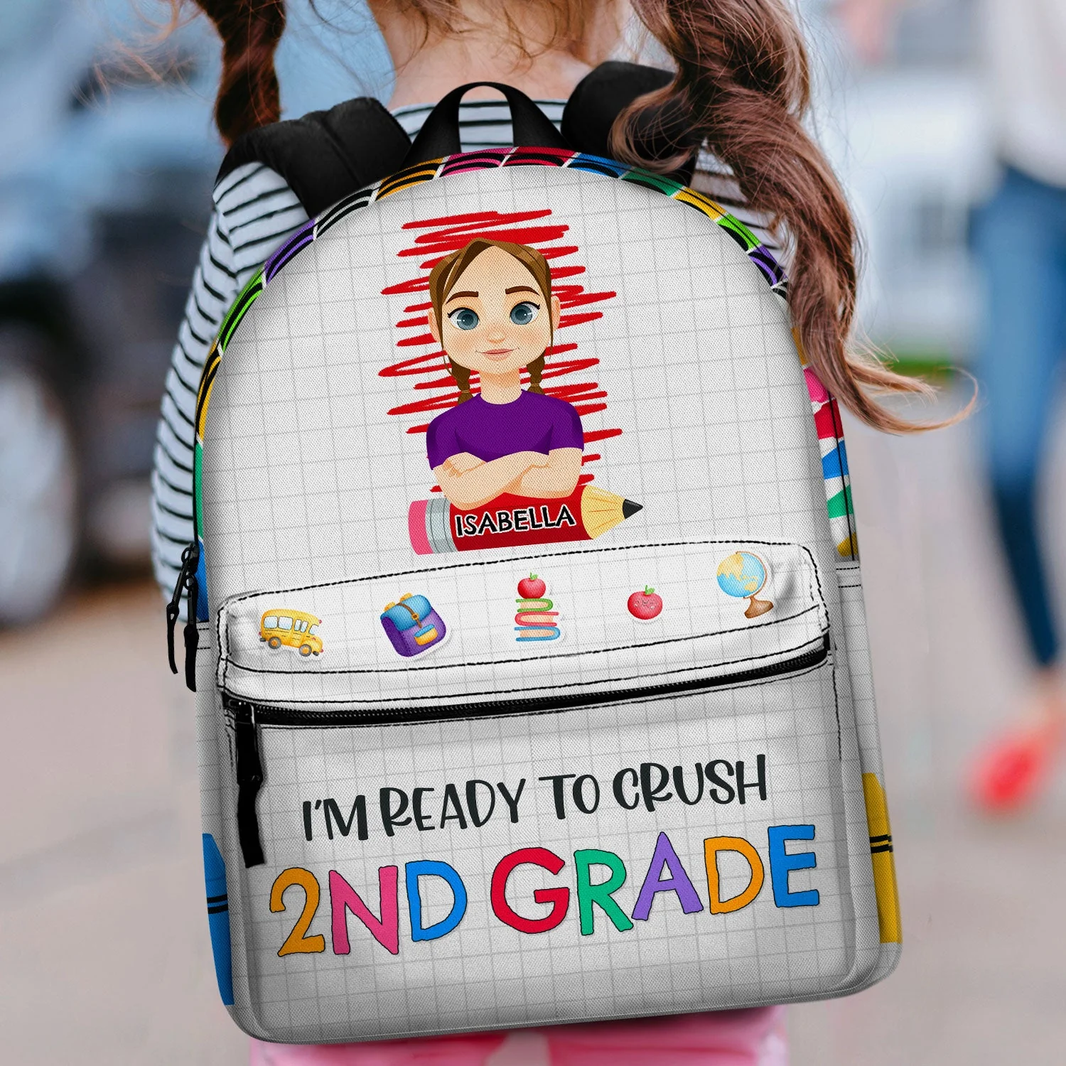 I'm Ready To Crush School - Gift For Kids, Back To School Gift - Personalized Canvas Backpack - Image 2