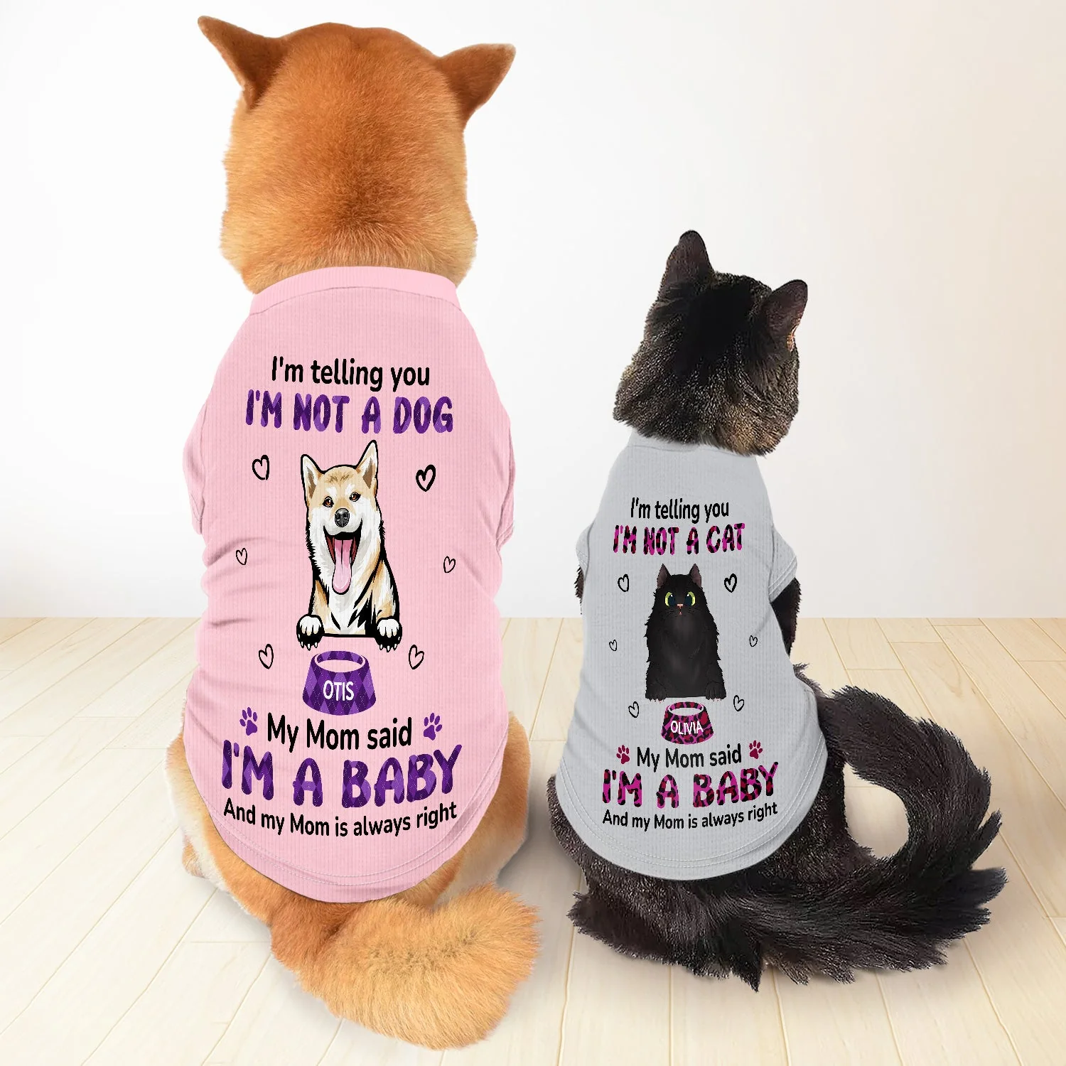 I'm Telling You I'm Not A Dog Cat - Gift For Pet Lovers, Dog Mom, Cat Mom - Personalized Pet Shirt - Image 3