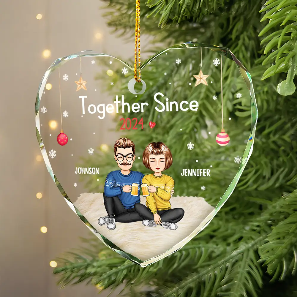 I'm Yours No Returns Or Refunds Cartoon - Personalized Glass Ornament - Image 4