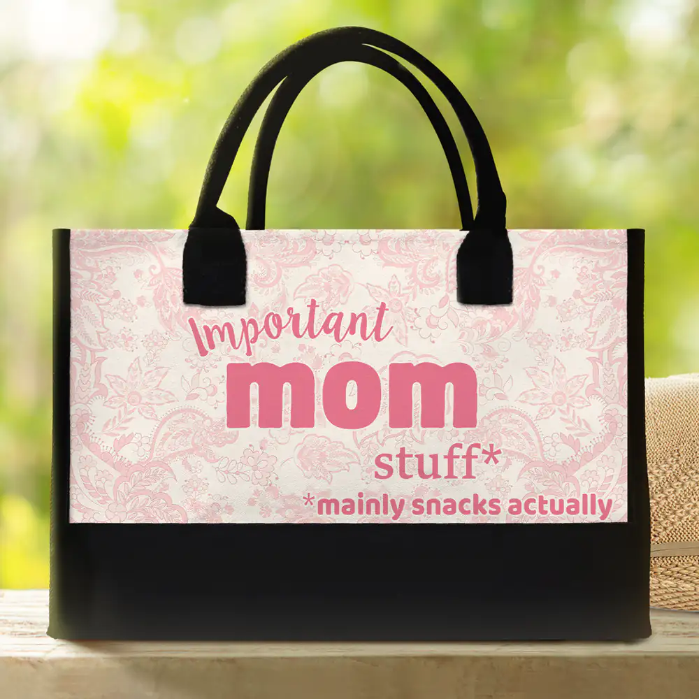Important Nana Stuff - Personalized Canvas Tote Bag - Image 2