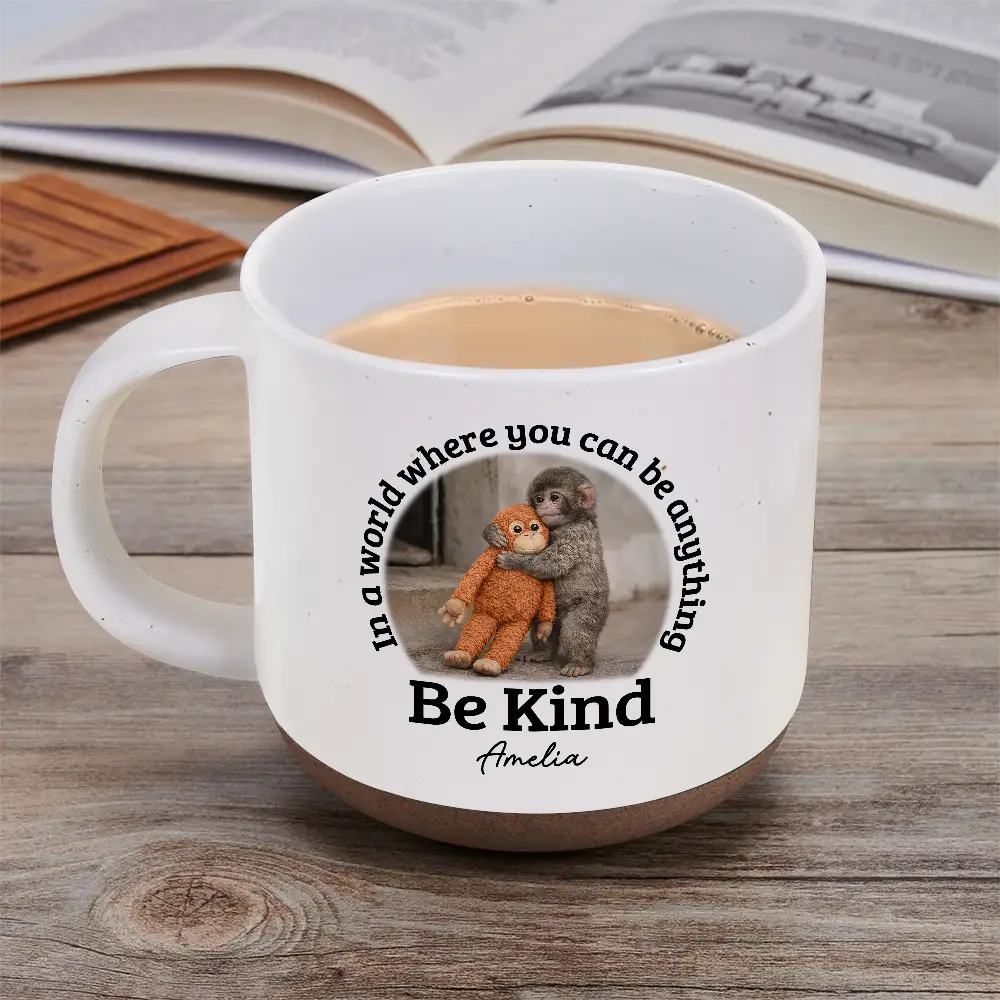 In A World Where You Can Be Anything Be Kind - Personalized Pottery Mug - Image 5