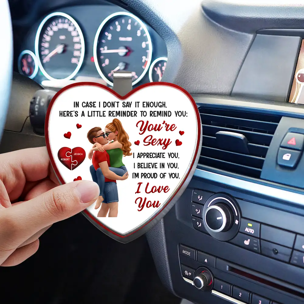 In Case I Don't Say It Enough 3D Kissing Couples - Personalized Custom Shaped Acrylic Car Visor Clip - Image 3