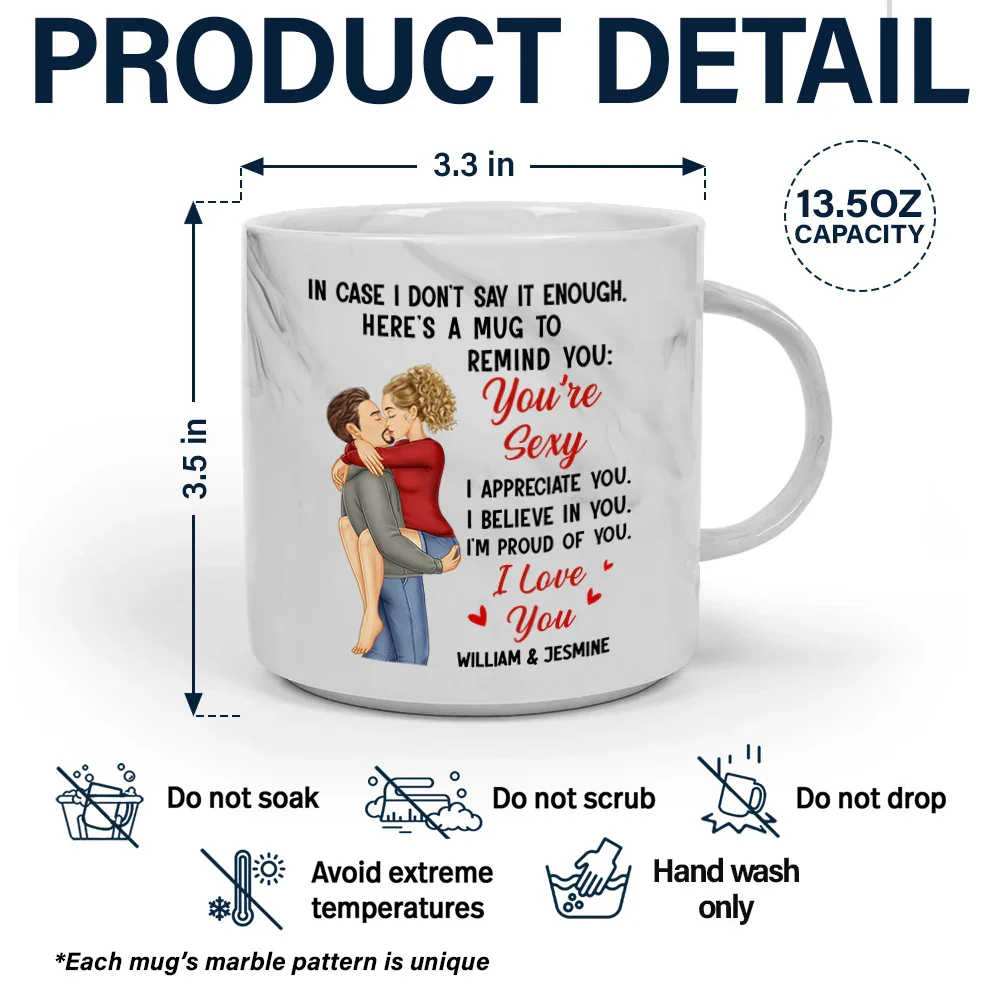 In Case I Don't Say It Enough Couples - Personalized Marble Mug - Image 5