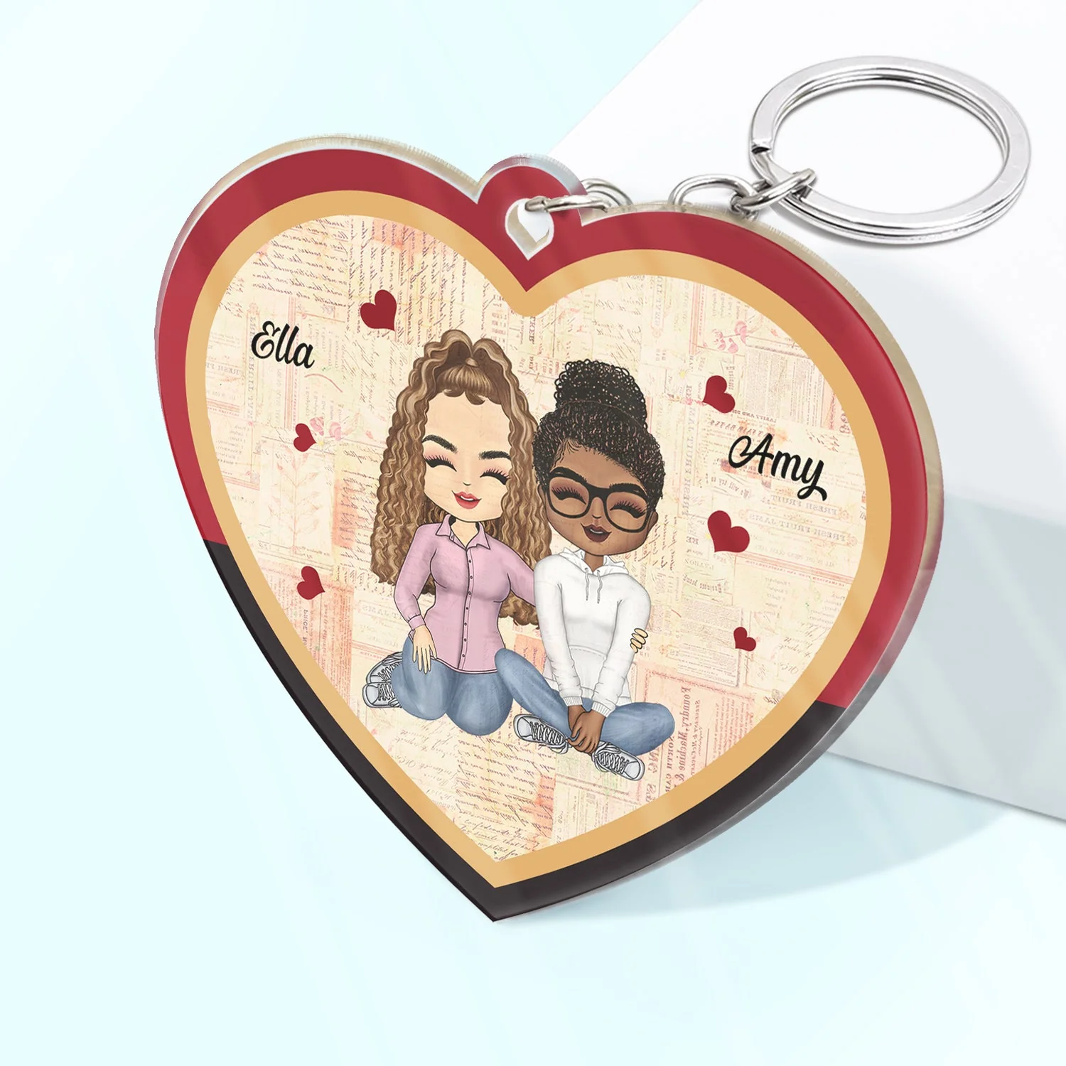 In Case You Need A Little Reminder Couple - Anniversary, Birthday Gift For Spouse, Husband, Wife, Boyfriend, Girlfriend - Personalized Custom Heart Shaped Acrylic Keychain - Image 2