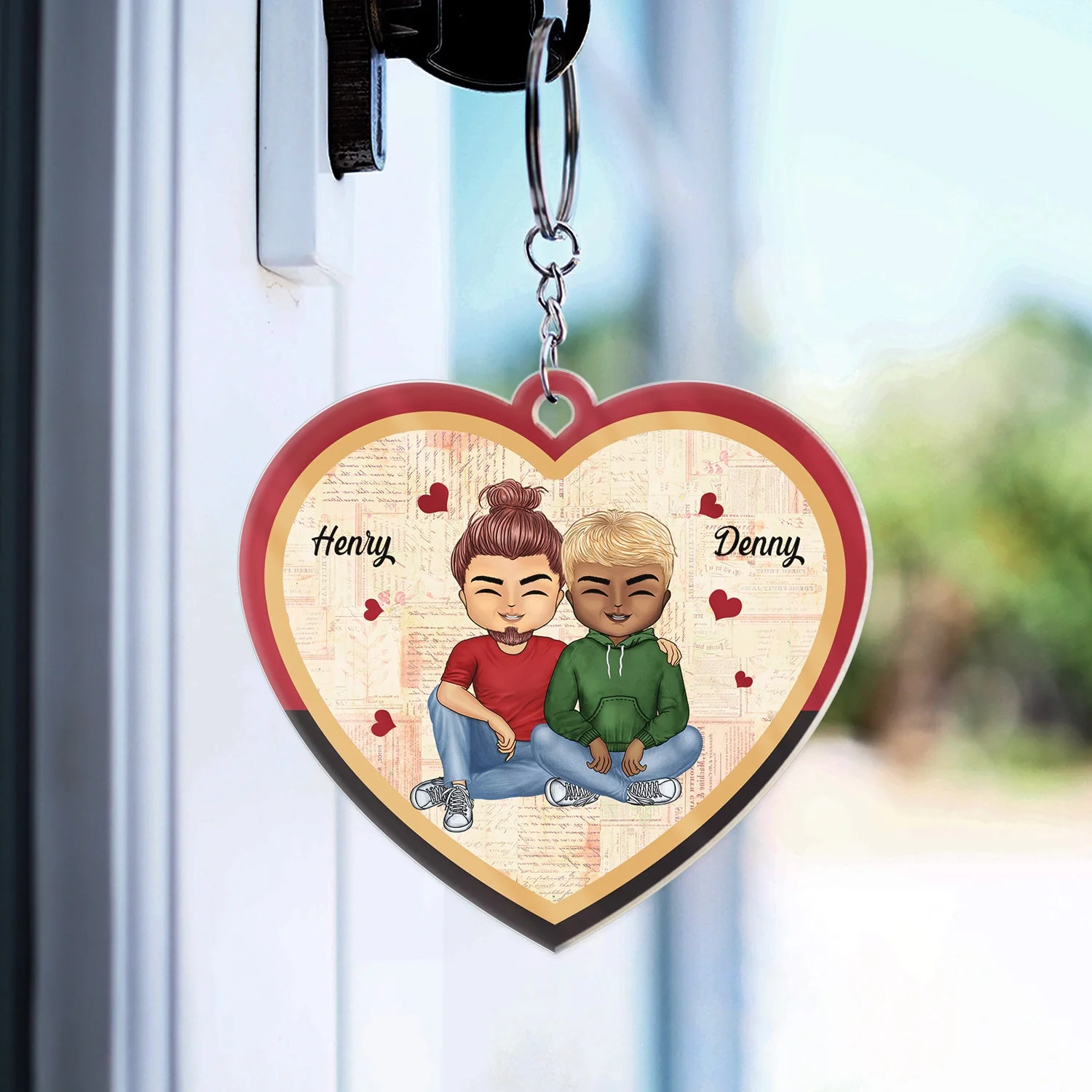In Case You Need A Little Reminder Couple - Anniversary, Birthday Gift For Spouse, Husband, Wife, Boyfriend, Girlfriend - Personalized Custom Heart Shaped Acrylic Keychain - Image 3