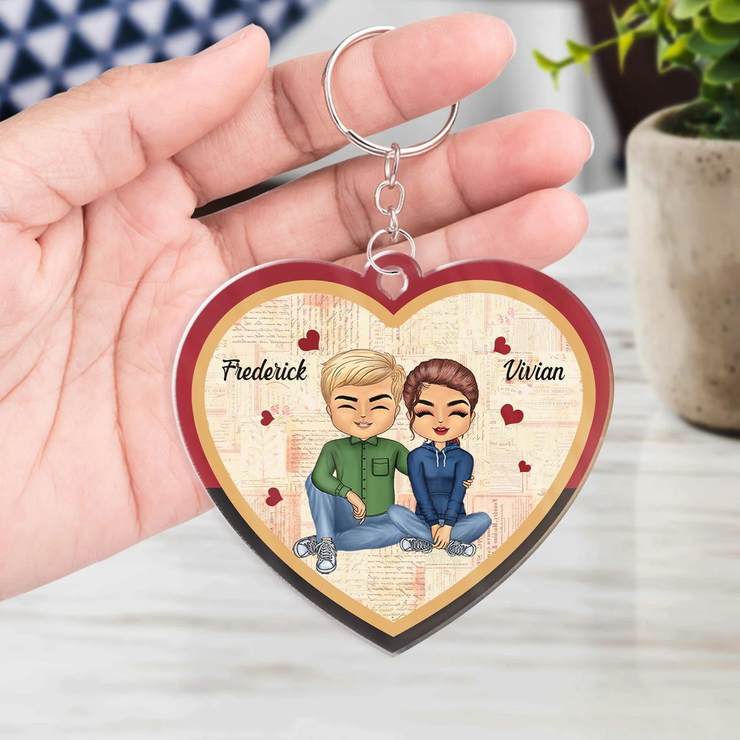 In Case You Need A Little Reminder Couple - Anniversary, Birthday Gift For Spouse, Husband, Wife, Boyfriend, Girlfriend - Personalized Custom Heart Shaped Acrylic Keychain - Image 4