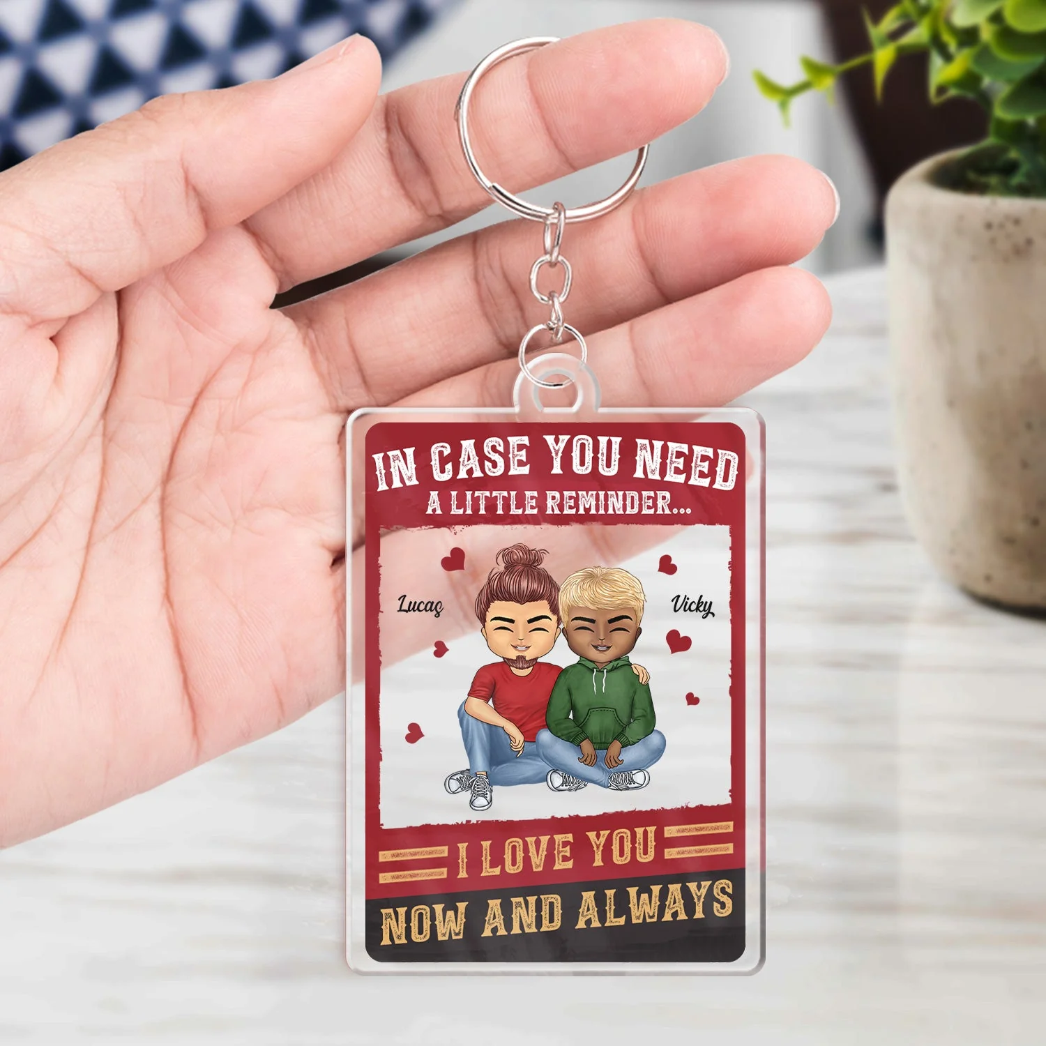 In Case You Need A Little Reminder Couple - Anniversary, Birthday Gift For Spouse, Husband, Wife, Boyfriend, Girlfriend - Personalized Custom Rectangle Acrylic Keychain - Image 4