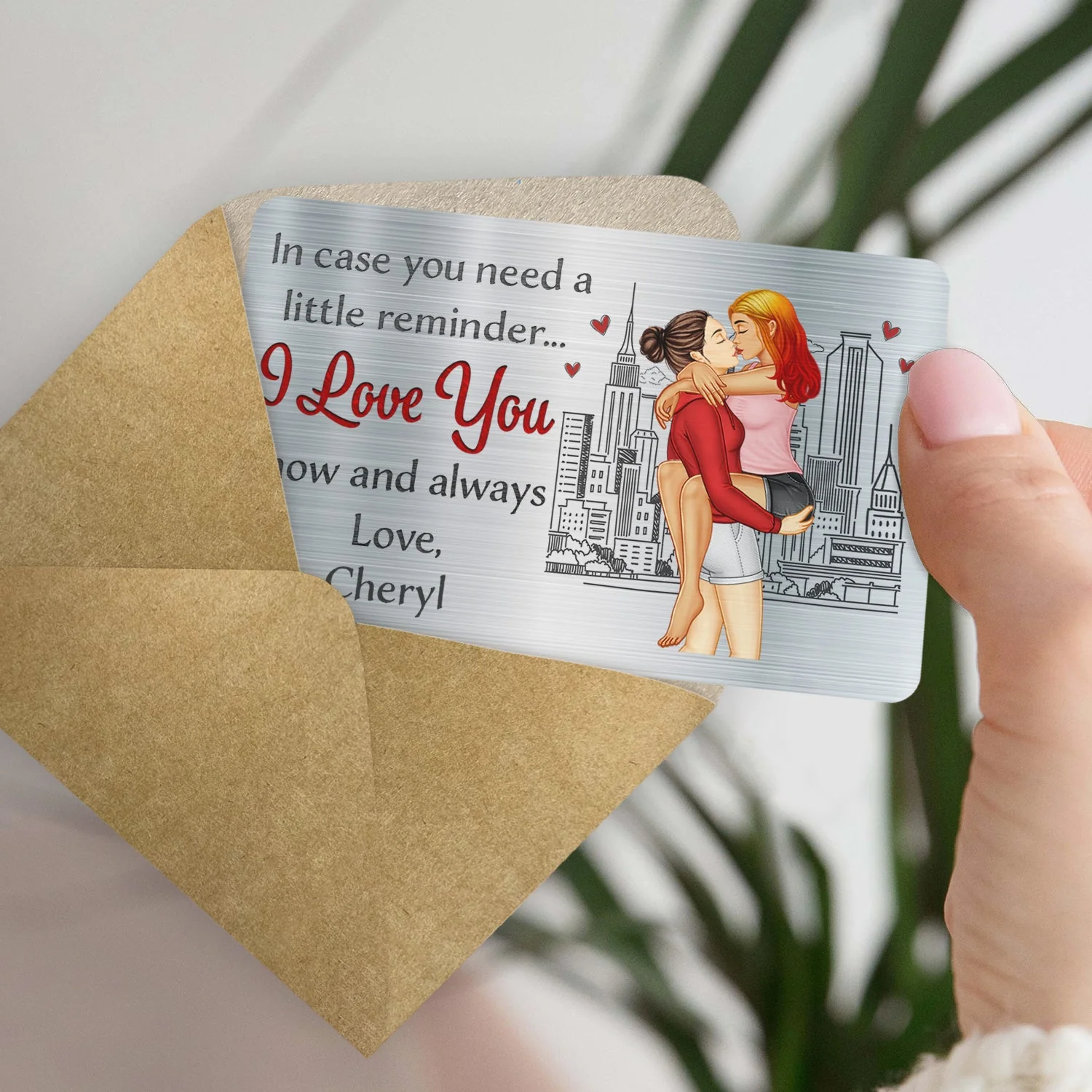 In Case You Need A Little Reminder - Gift For Couples, Husband, Wife - Personalized Aluminum Wallet Card - Image 4