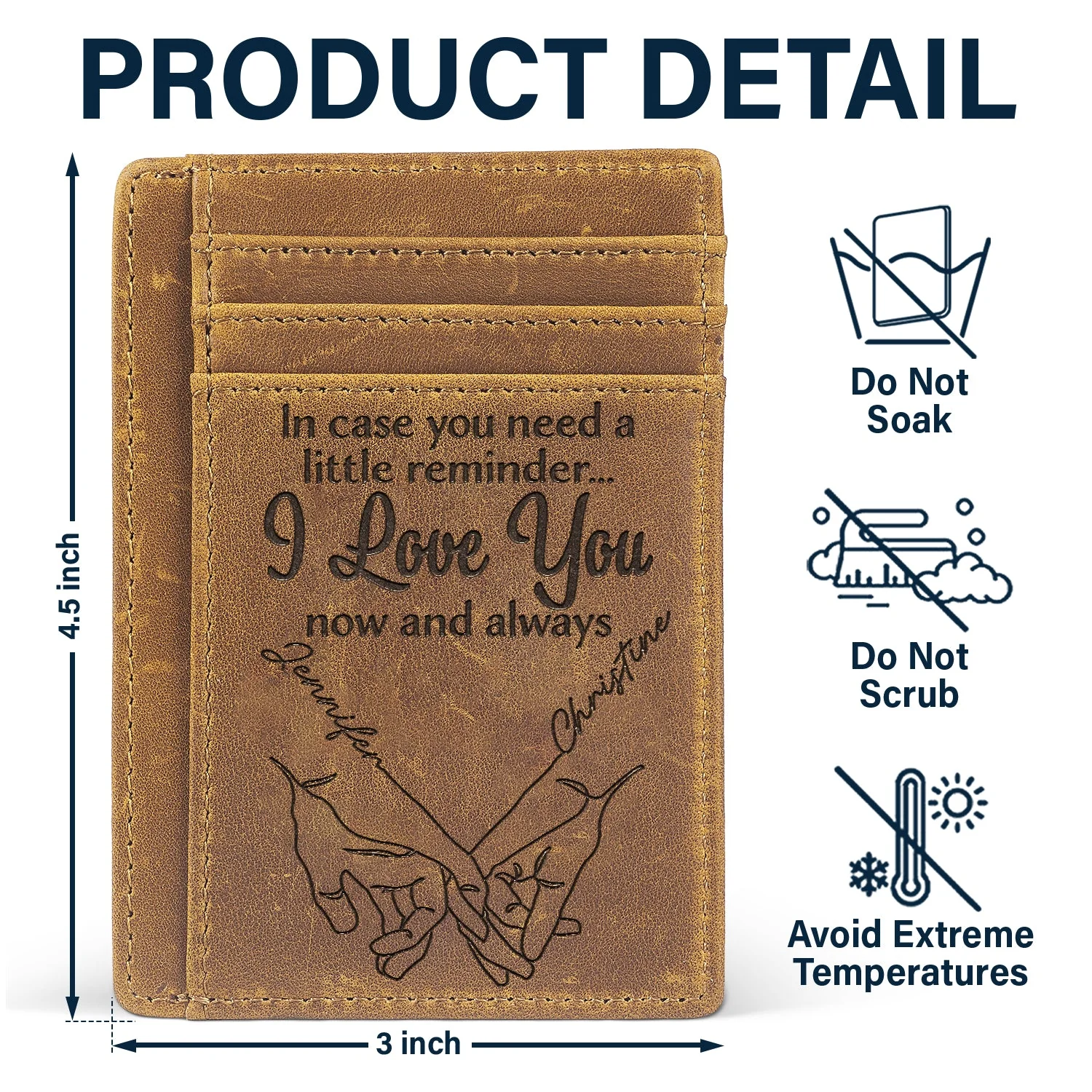 In Case You Need A Little Reminder - Gift For Couples, Husband, Wife - Personalized Card Wallet - Image 5