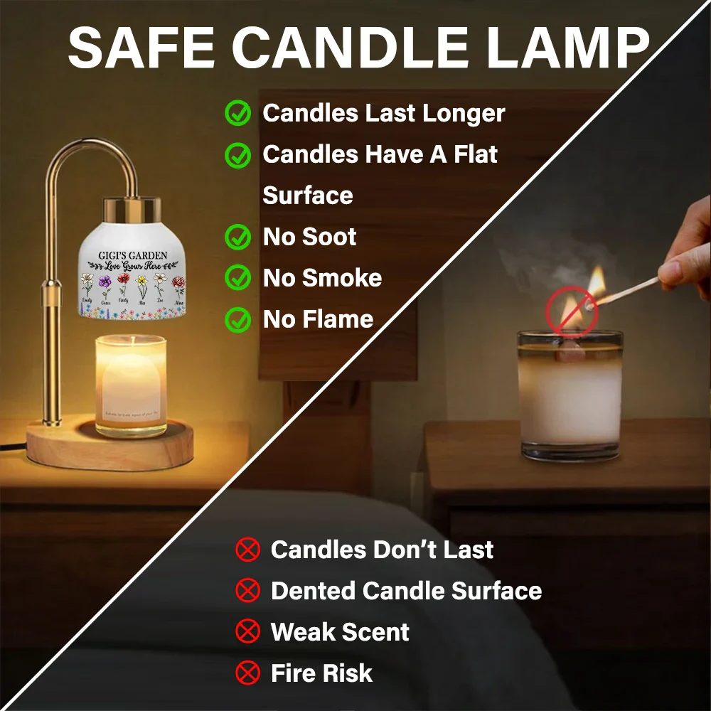 In Grandma's Garden Love Grows Here - Personalized Candle Warmer Lamp - Image 8