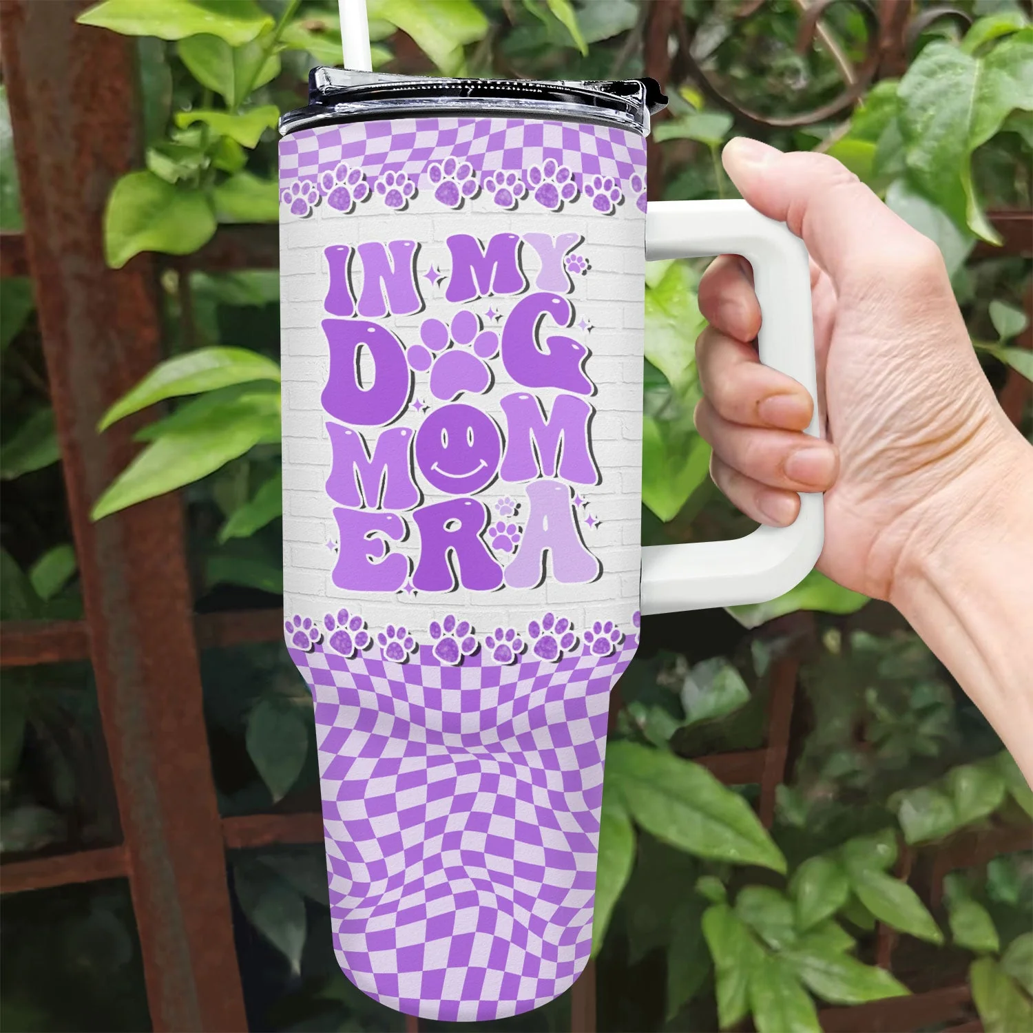 In My Dog Mom Era - Birthday, Loving Gift For Dog Lovers - Personalized 40oz Tumbler With Straw - Image 2