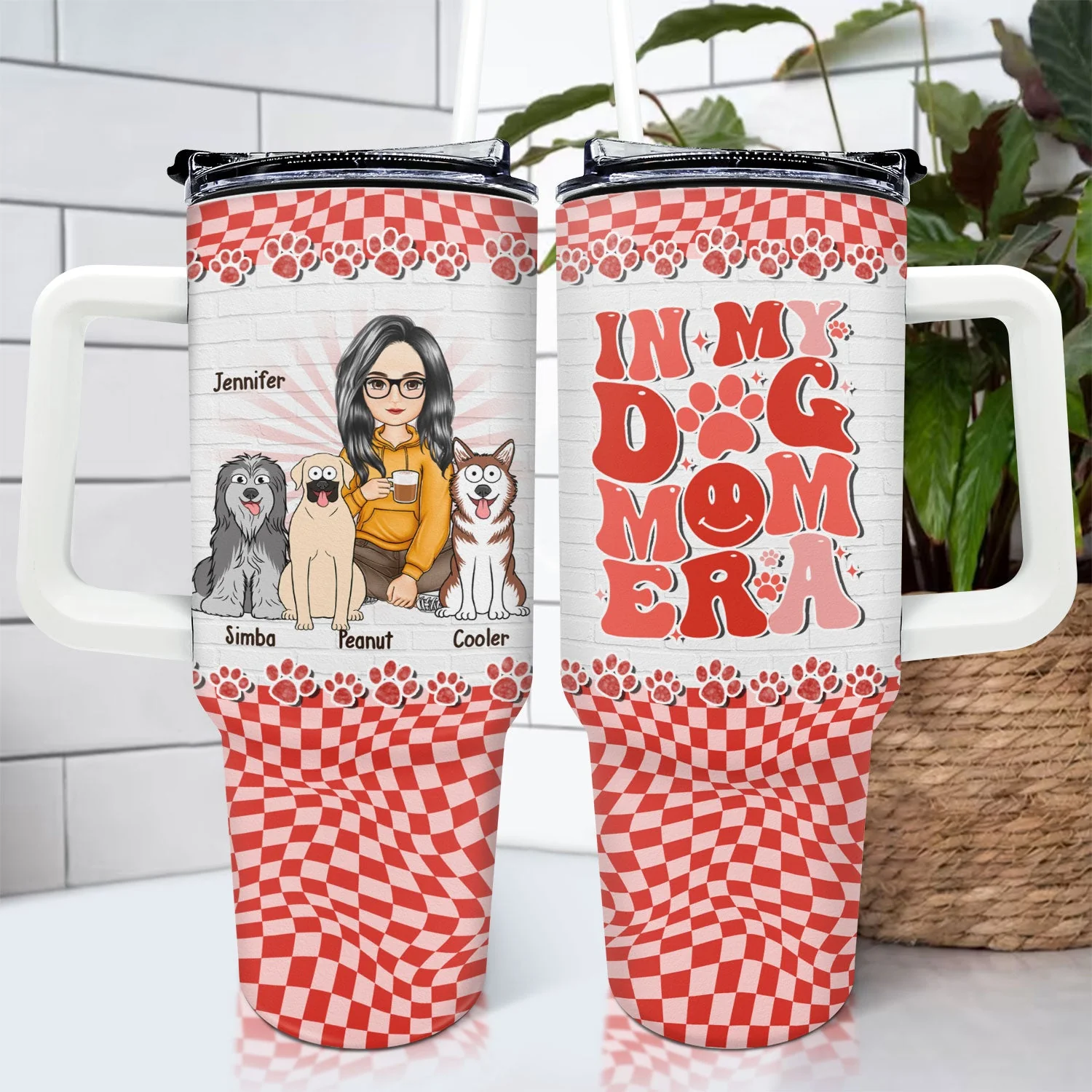 In My Dog Mom Era - Birthday, Loving Gift For Dog Lovers - Personalized 40oz Tumbler With Straw - Image 4