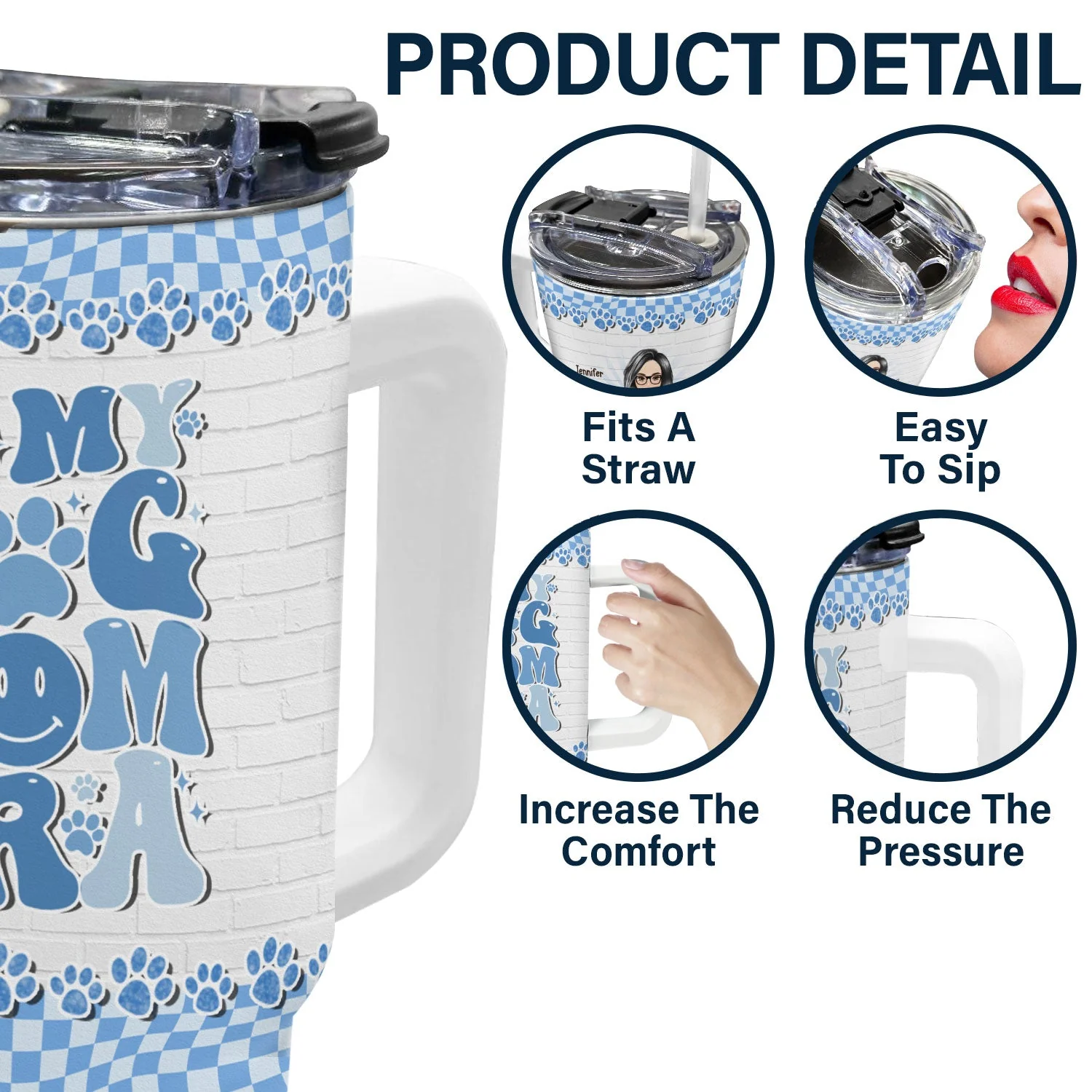In My Dog Mom Era - Birthday, Loving Gift For Dog Lovers - Personalized 40oz Tumbler With Straw - Image 5