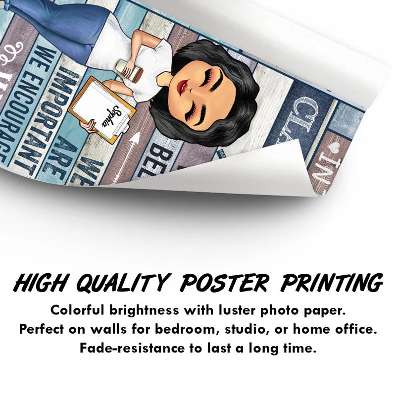 In This Classroom We All Belong Teacher - Personalized Custom Poster - Image 3