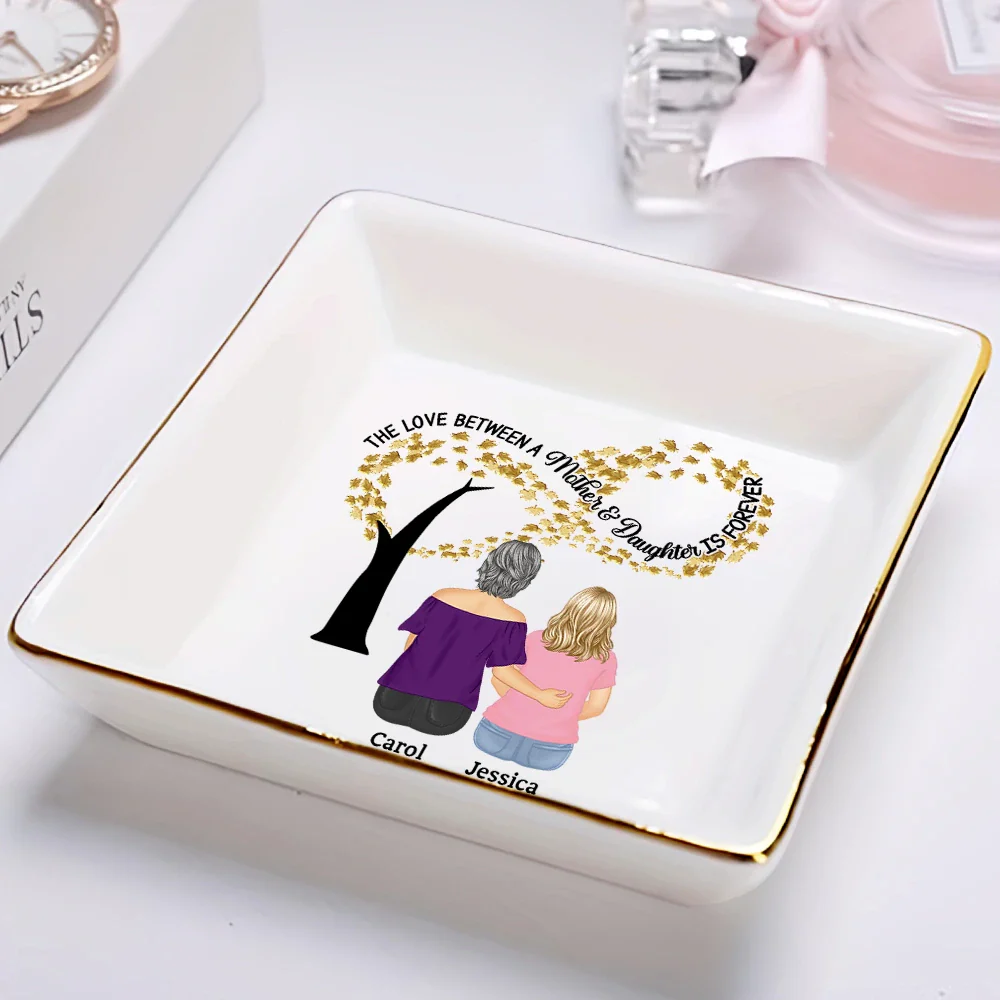 Infinity Tree The Love Between A Mother & Her Daughters Sons - Personalized Ring Dish - Image 2