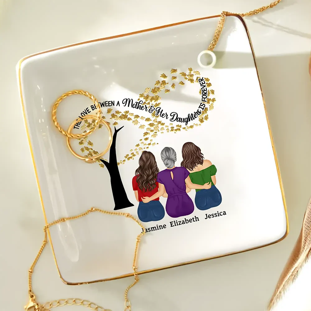 Infinity Tree The Love Between A Mother & Her Daughters Sons - Personalized Ring Dish - Image 4