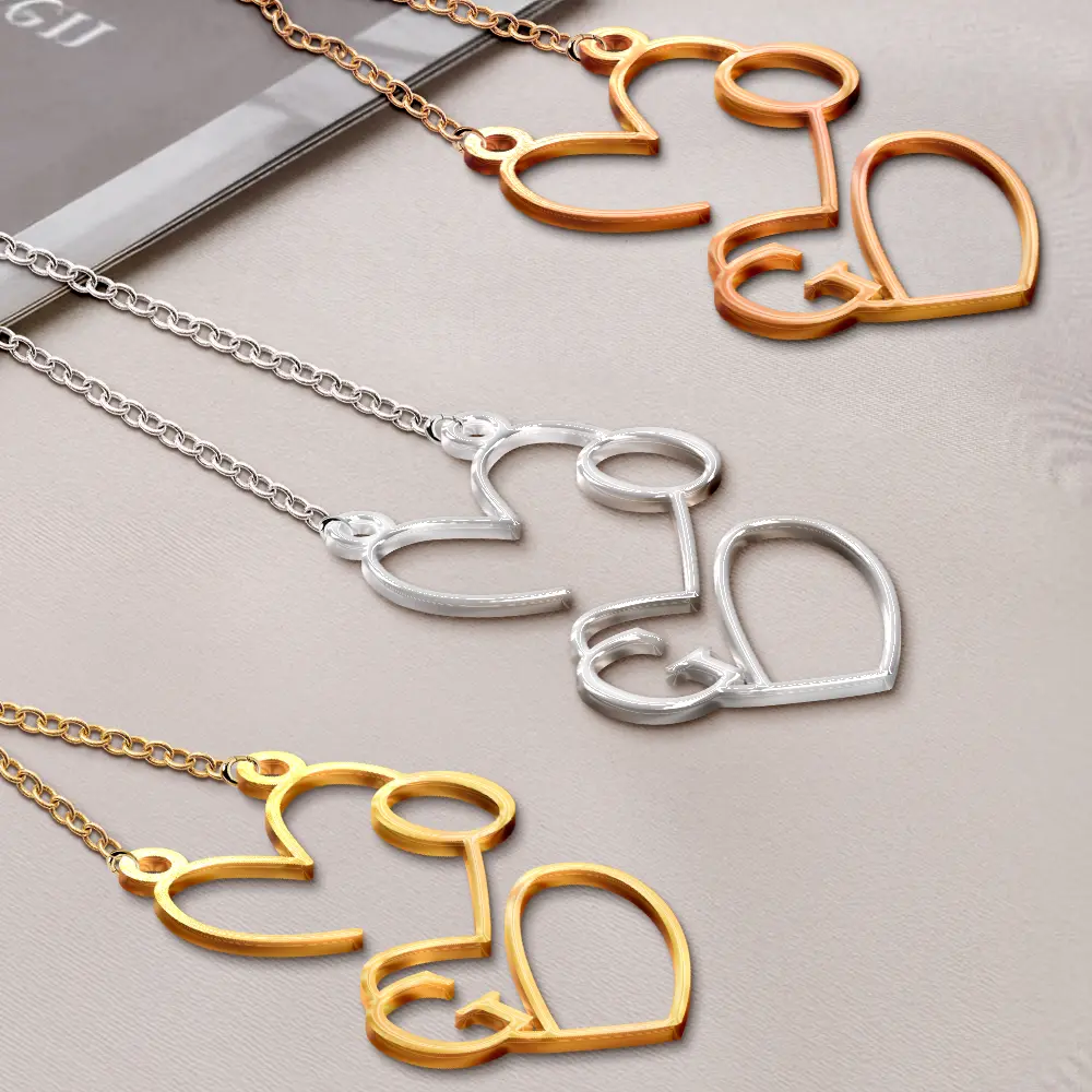 Initials Sign Name Family Together - Personalized Letter Necklace - Image 2