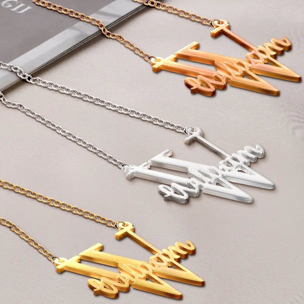 Initials Sign Name - Personalized Letter Necklace - Image 2