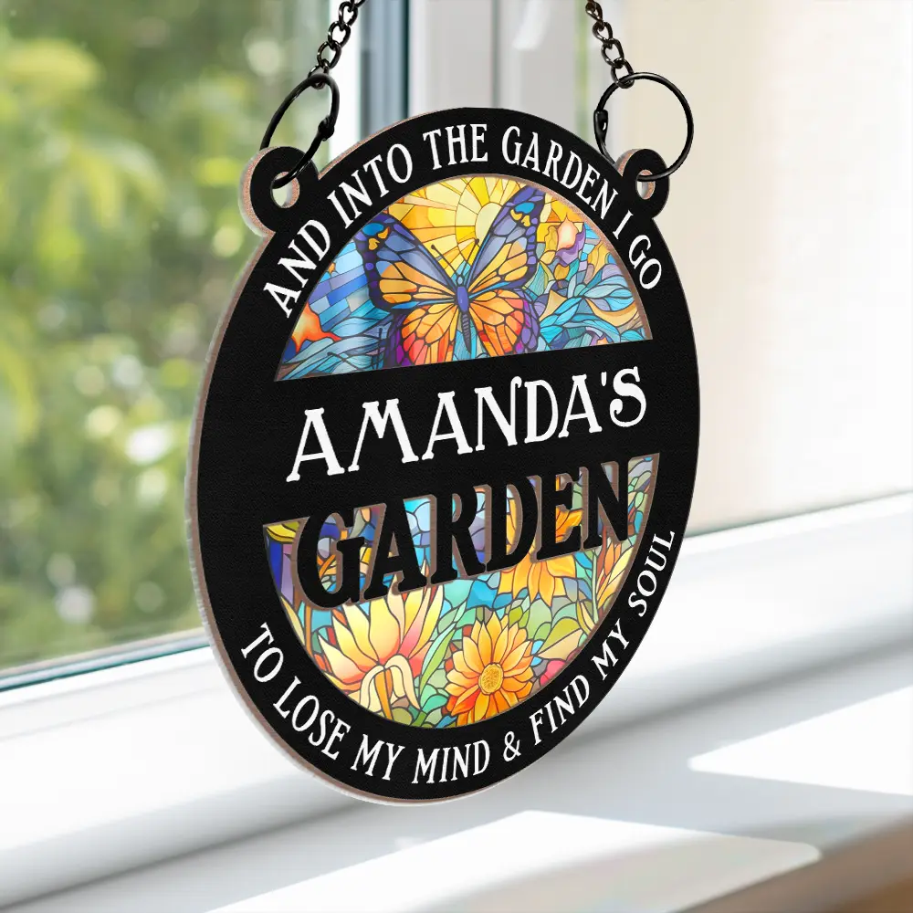 Into The Garden I Go - Personalized Window Hanging Suncatcher Ornament - Image 3