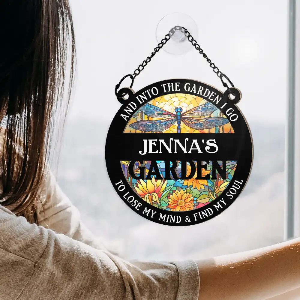 Into The Garden I Go - Personalized Window Hanging Suncatcher Ornament - Image 4