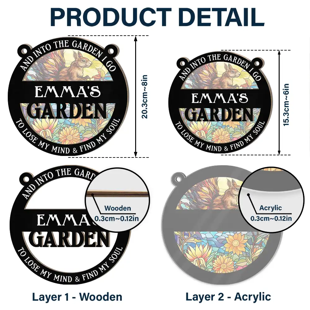 Into The Garden I Go - Personalized Window Hanging Suncatcher Ornament - Image 5
