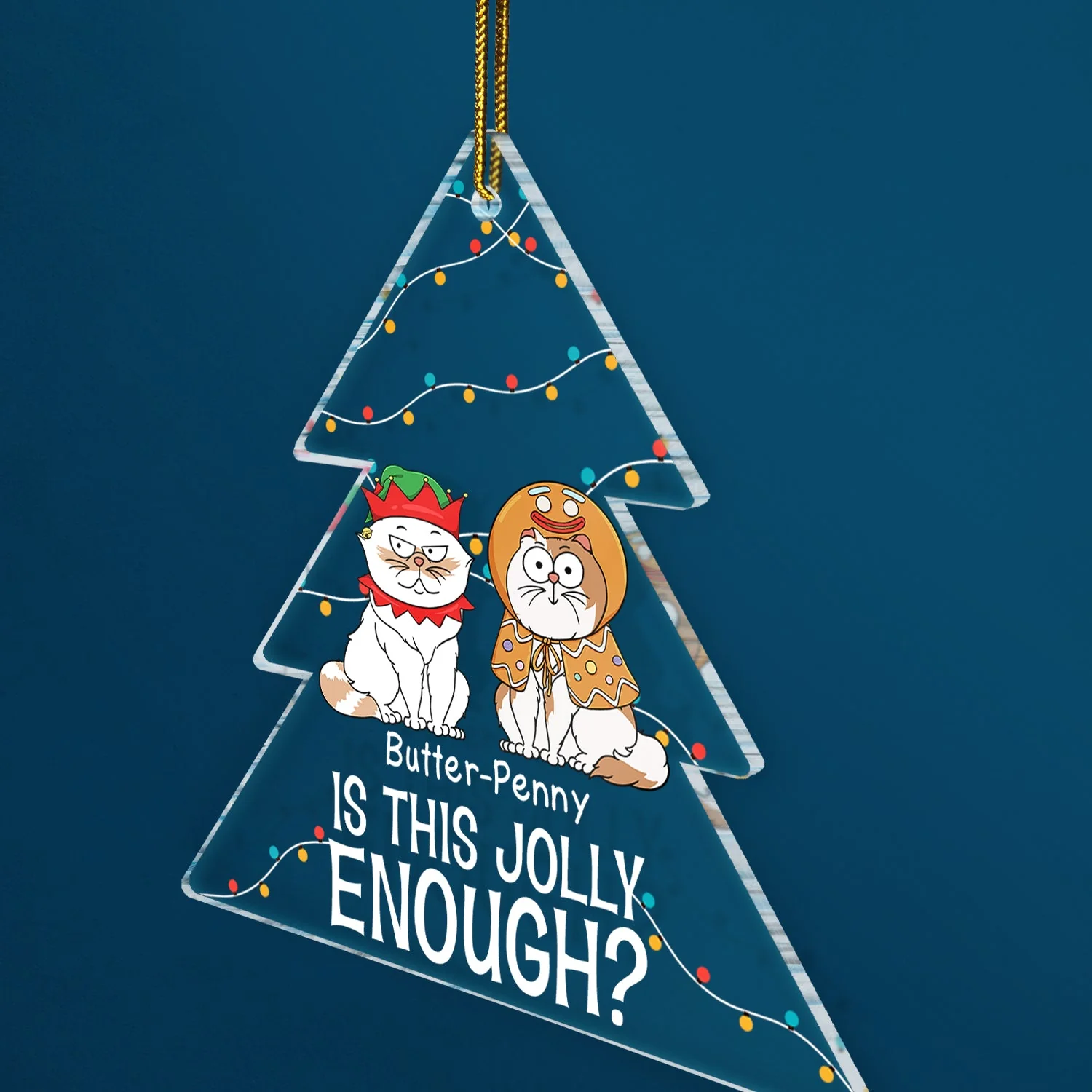 Is This Jolly Enough - Christmas Gift For Cat Lovers - Personalized Custom Shaped Acrylic Ornament - Image 2