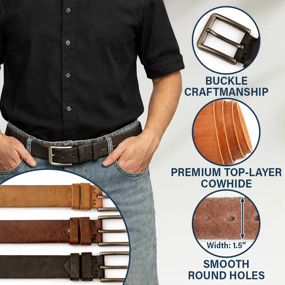 It Is Not Gonna Lick Itself Spicy Couple - Personalized Cowhide Leather Belt - Image 4