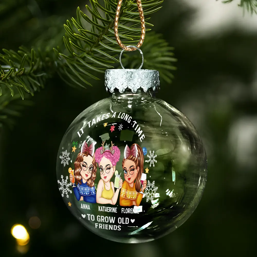 It Takes A Long Time To Grow An Old Friend Christmas - Personalized Ball Ornament - Image 2
