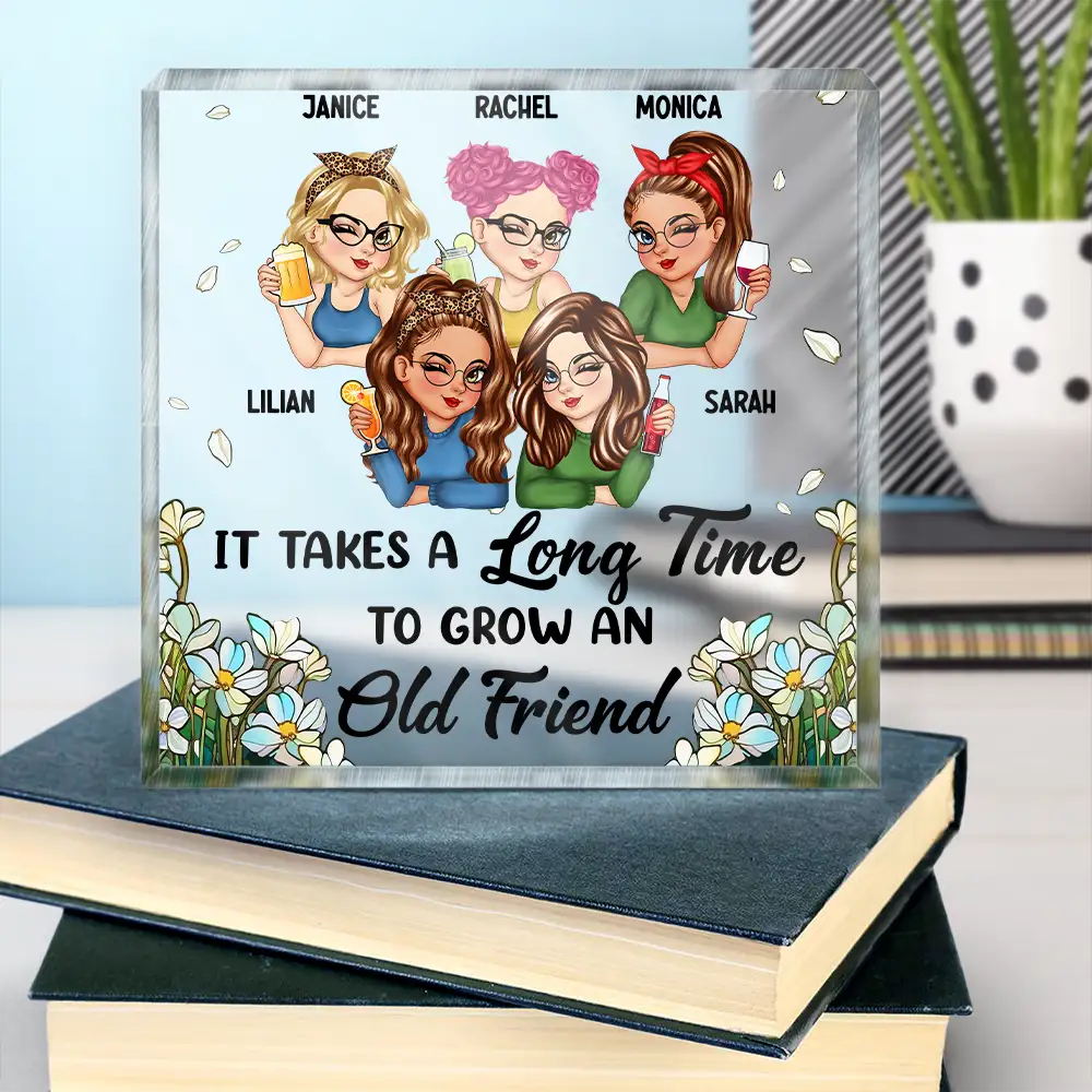 It Takes A Long Time To Grow An Old Friend Christmas - Personalized Square Shaped Acrylic Plaque - Image 4
