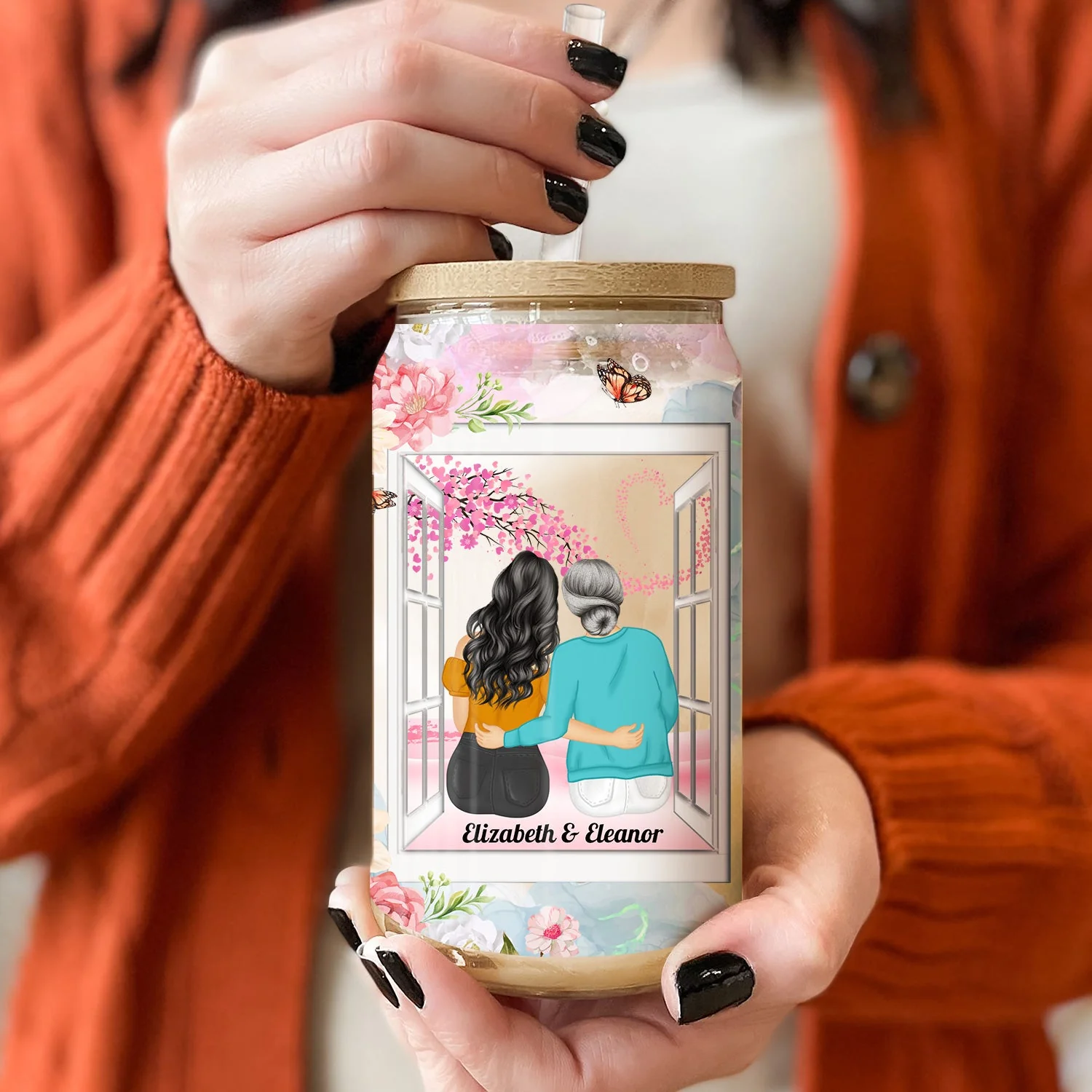 It Takes A Long Time To Grow An Old Friend - Gift For Besties - Personalized Clear Glass Can - Image 2