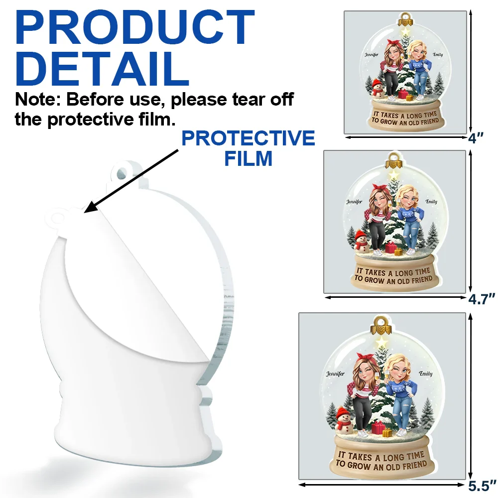 It Takes A Long Time To Grow An Old Friend - Personalized Custom Shaped Acrylic Ornament - Image 6