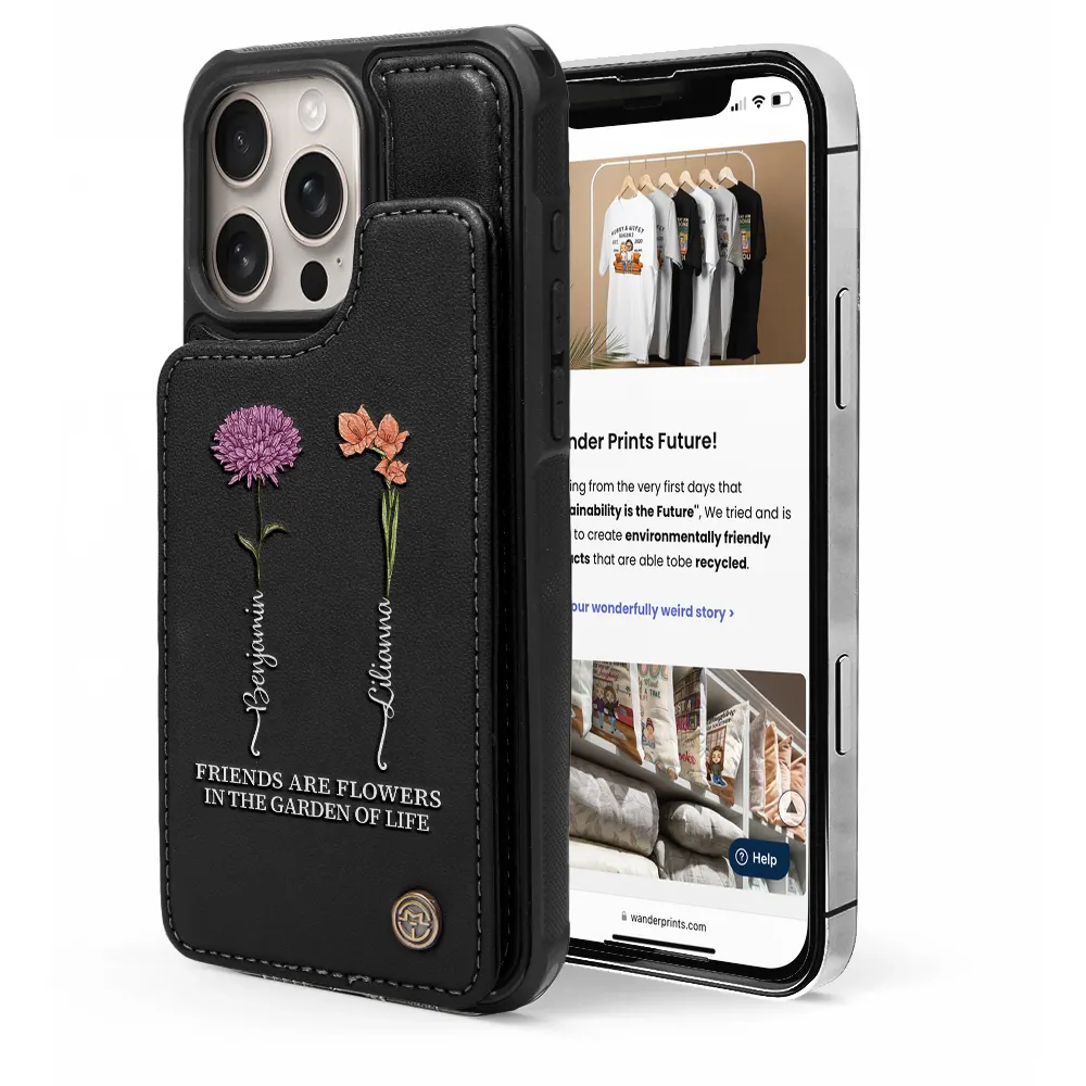 It Takes A Long Time To Grow An Old Friend - Personalized Leather Flip Wallet Phone Case - Image 5